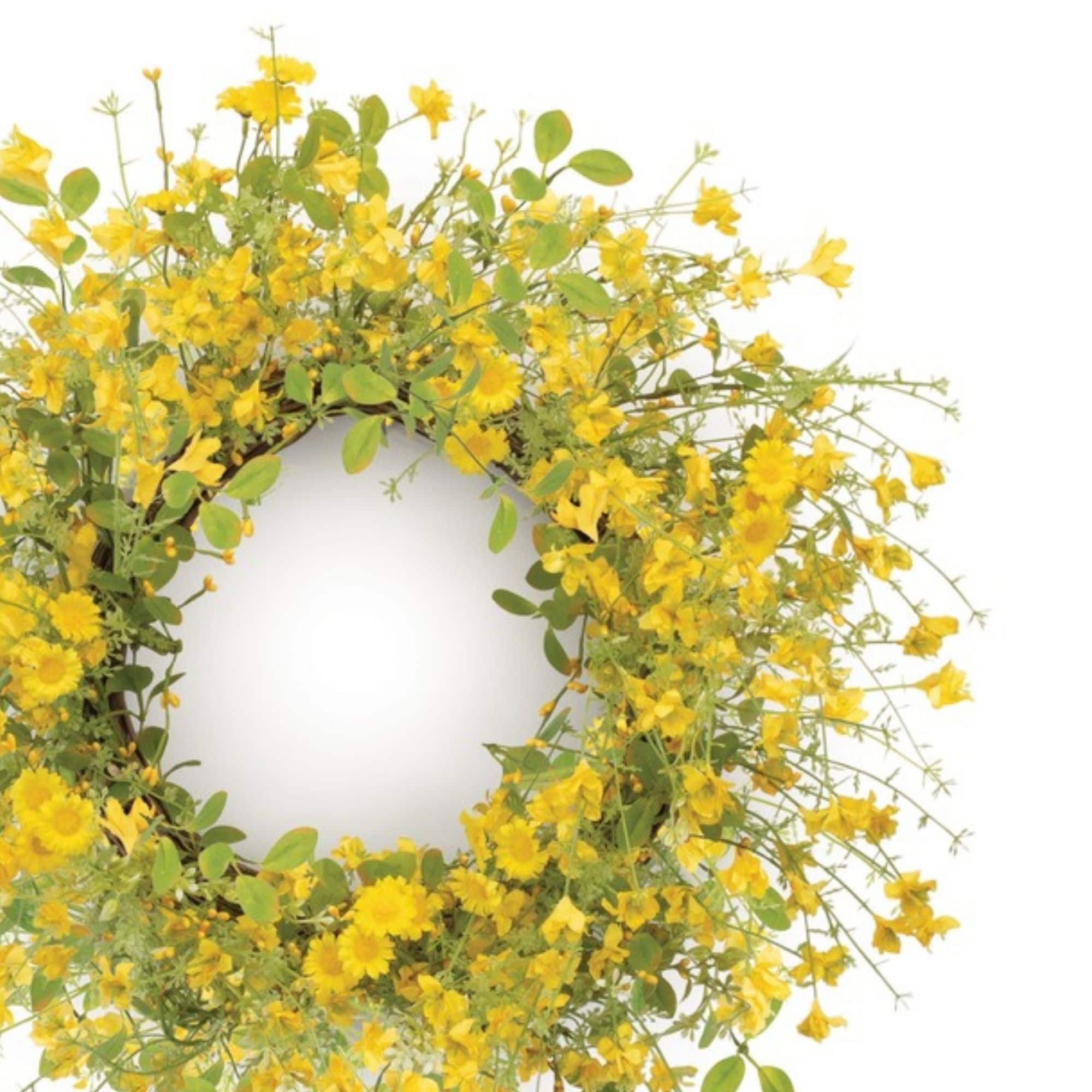 20.75" Mixed Daisy Floral Wreath