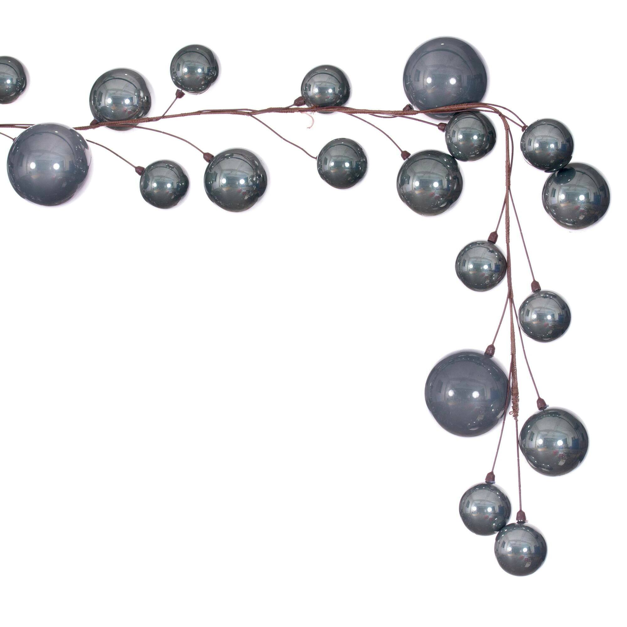 Vickerman 10Ft Ball Ornaments Wired Garland in Pewter | 10 ft | Michaels®