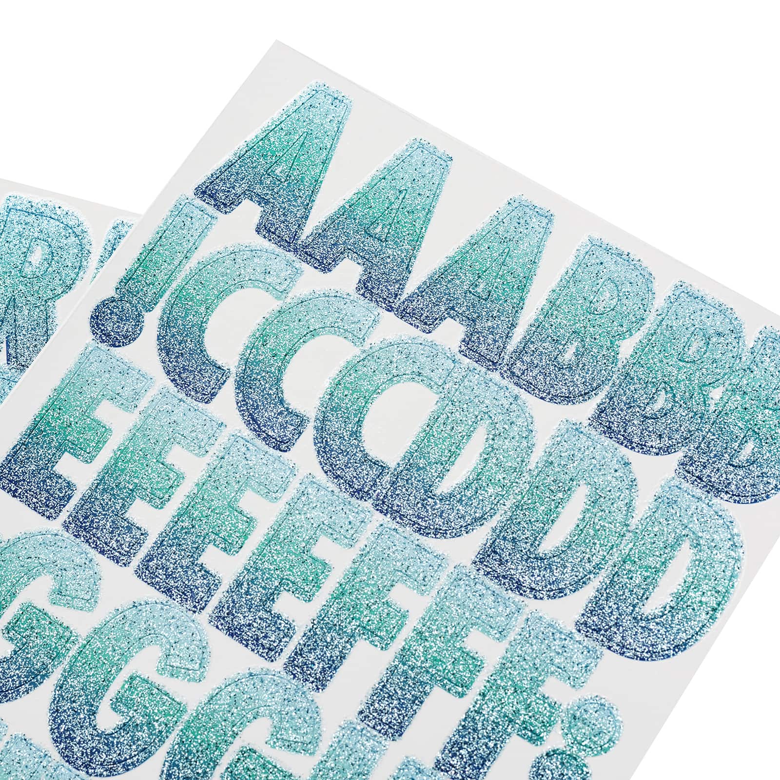 12 Pack: Blue Glitter Ombre Alphabet Stickers by Recollections™