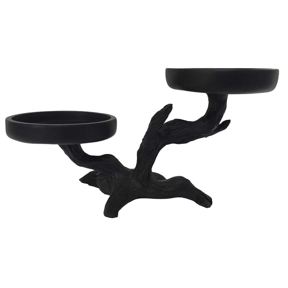 9" Black Tree Pillar Candle Holder by Ashland®