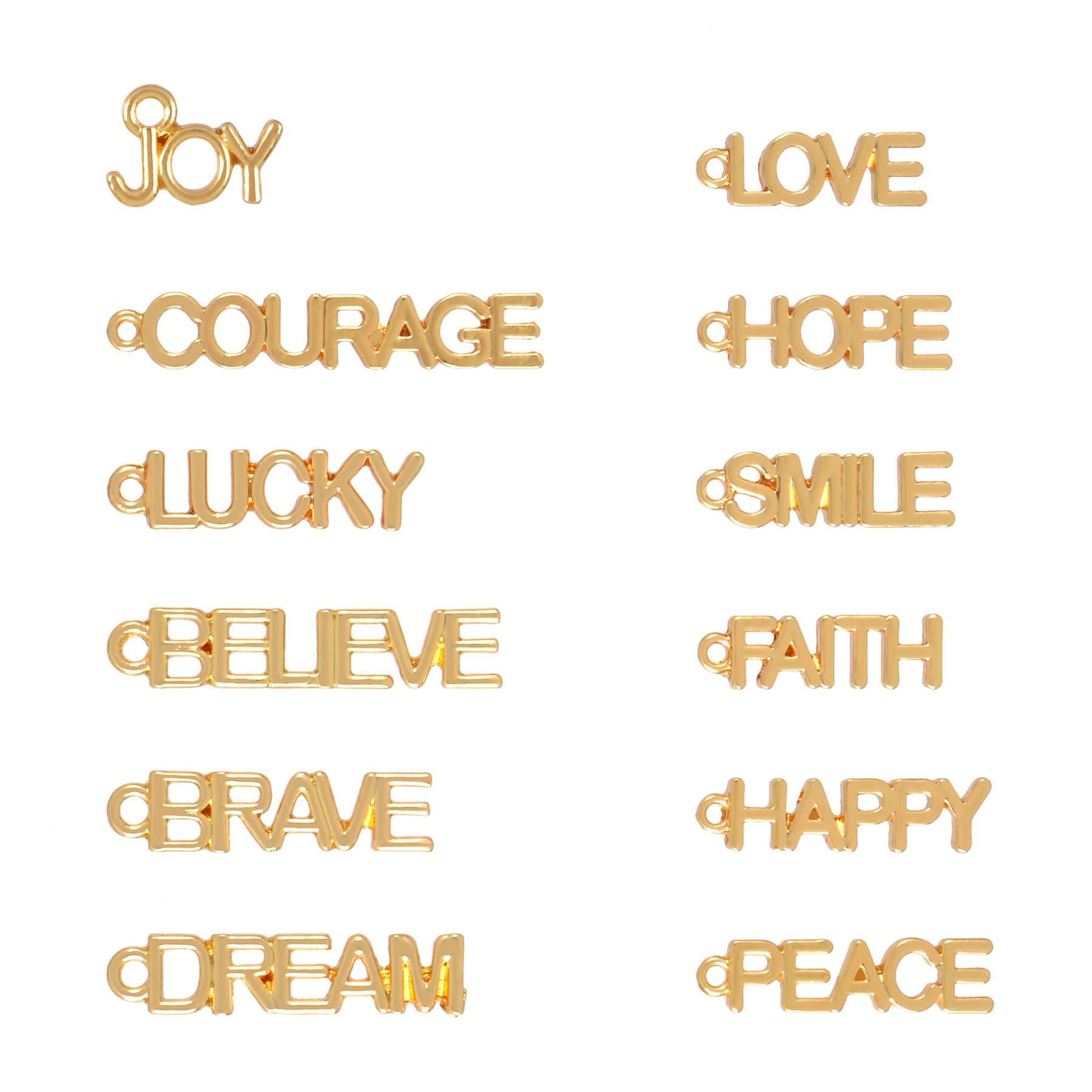 Mixed Gold Metal Word Charms, 12ct. by Bead Landing™