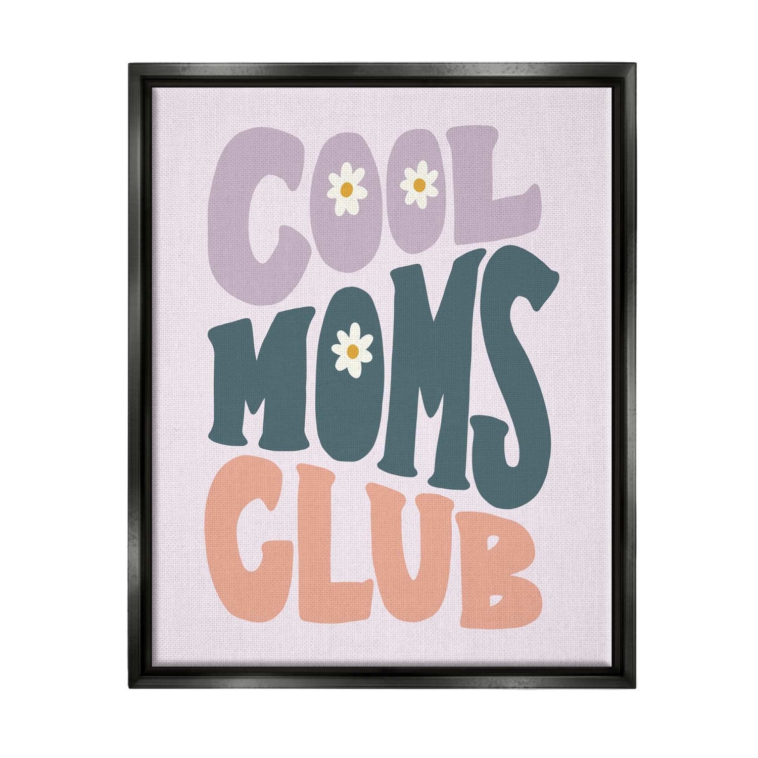 Stupell Industries Cool Moms Club Floral Phrase Floater Framed Art
