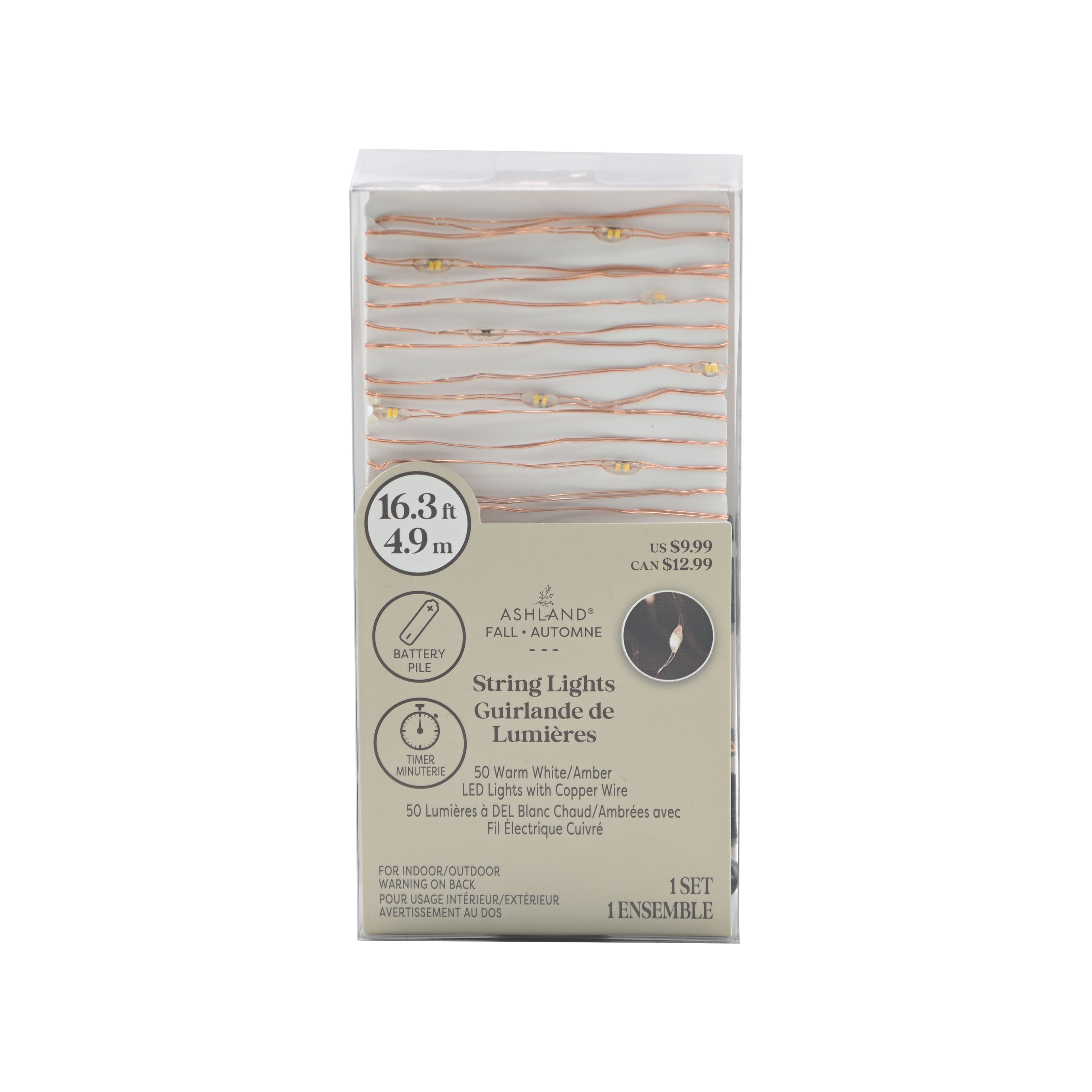 50ct. Warm White & Amber LED String Lights by Ashland®