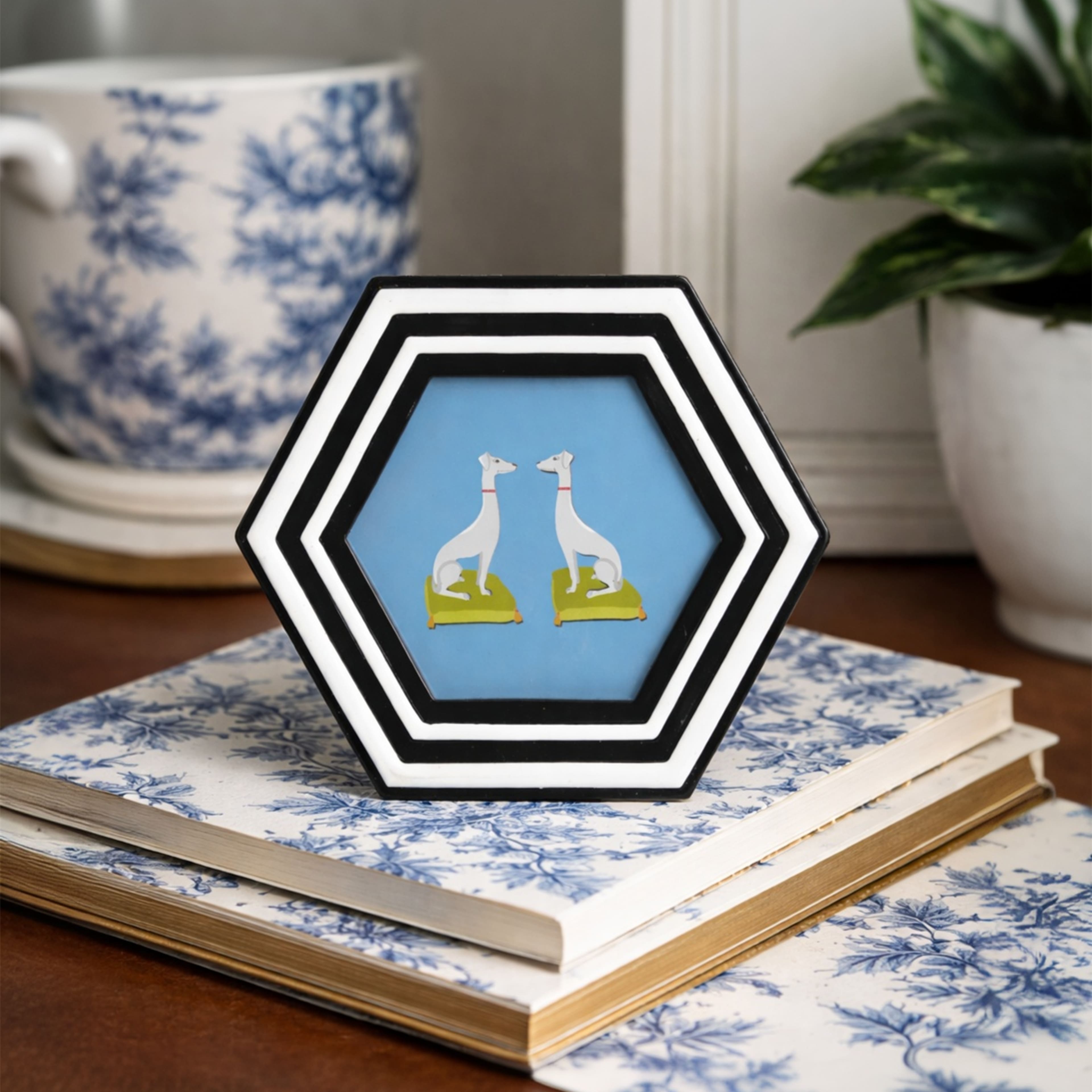 Jonathan Adler x Michaels 4" x 4" Black & White Hexagonal Tabletop Frame