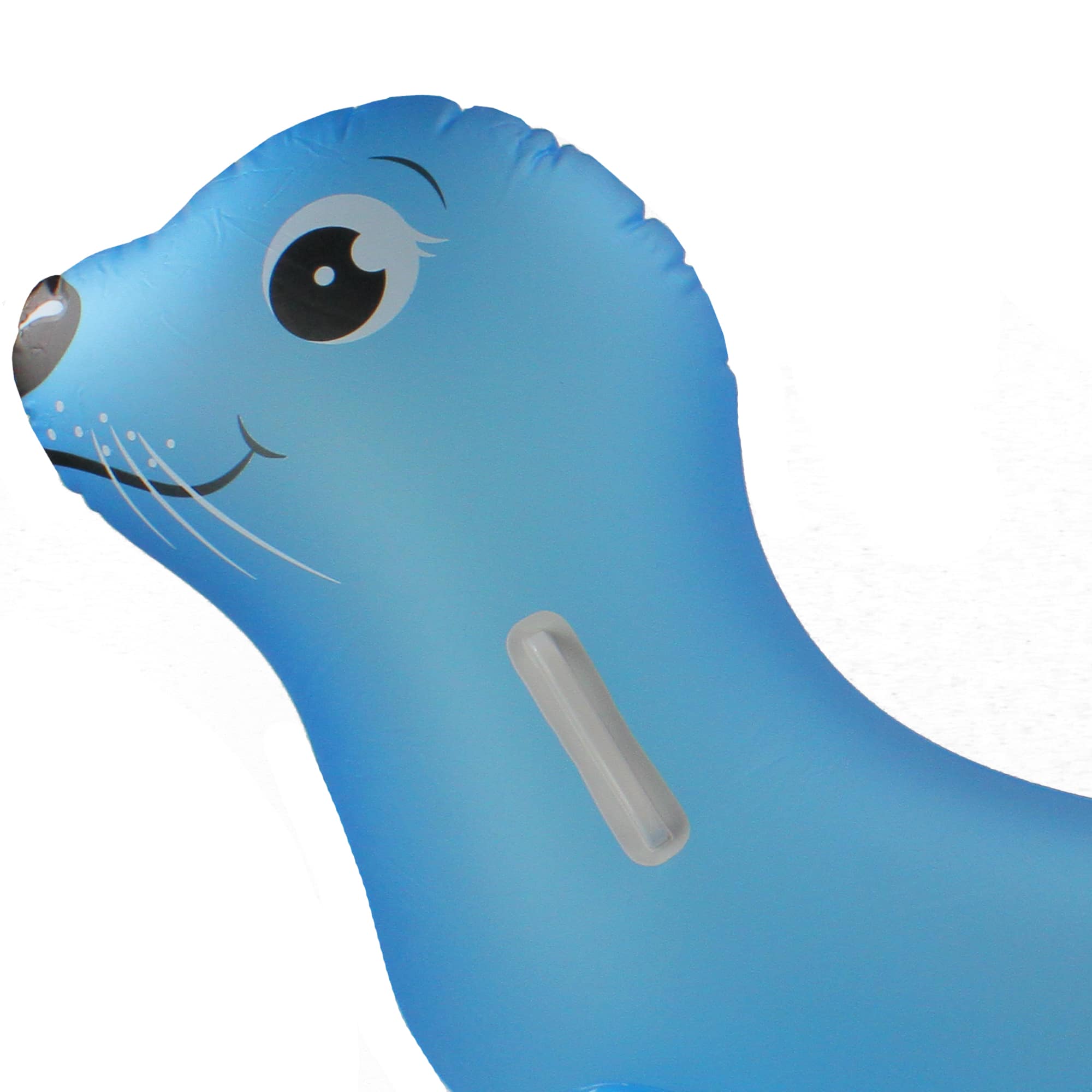 46" Blue Sea Lion Inflatable Ride-On Pool Float with Handles