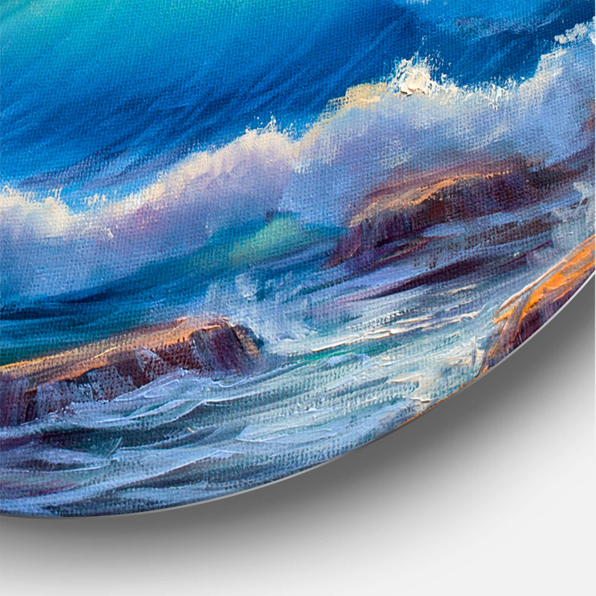 Designart - Blue Waves Breaking At The Beach III