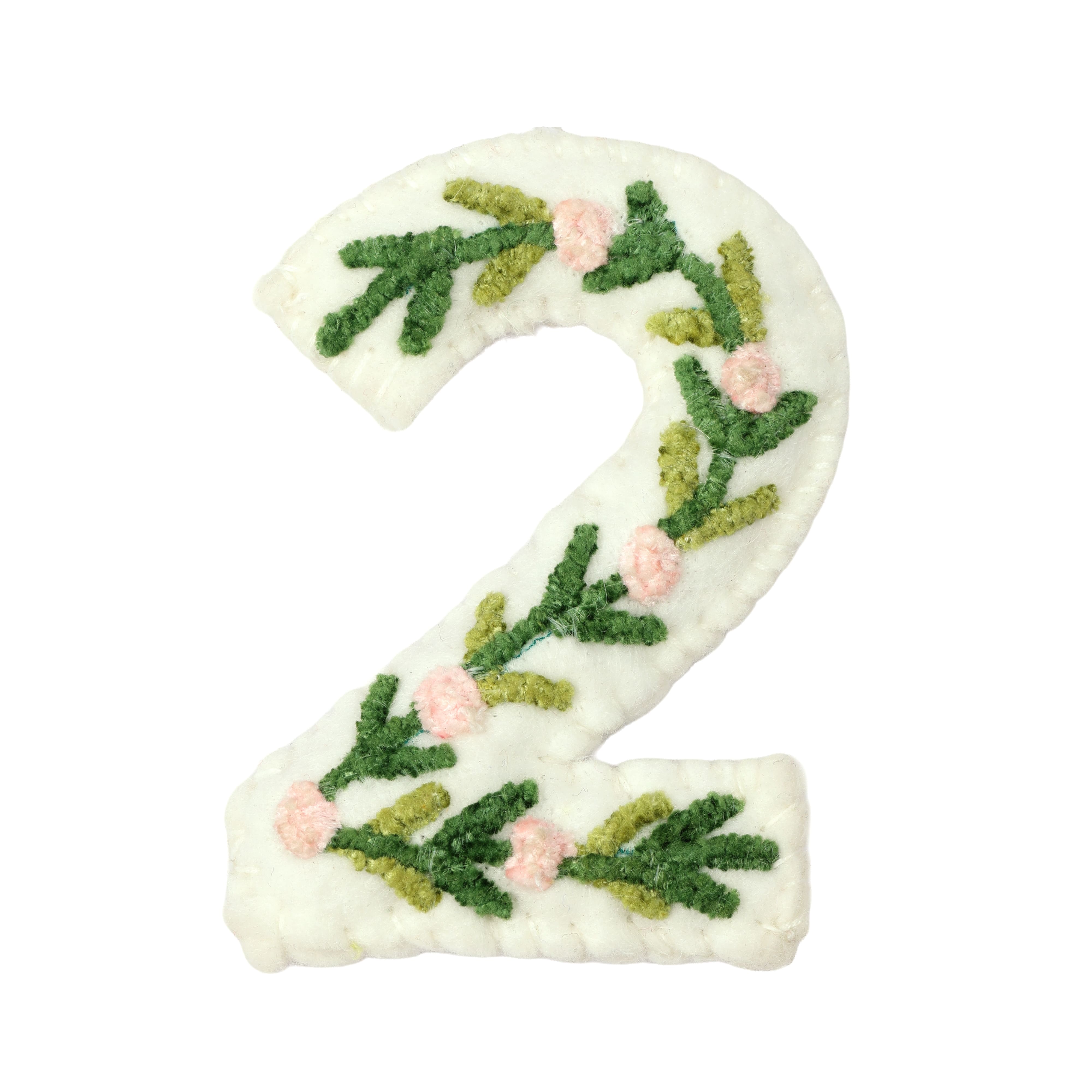 4" Floral Embroidered Puffy Number by Celebrate It
