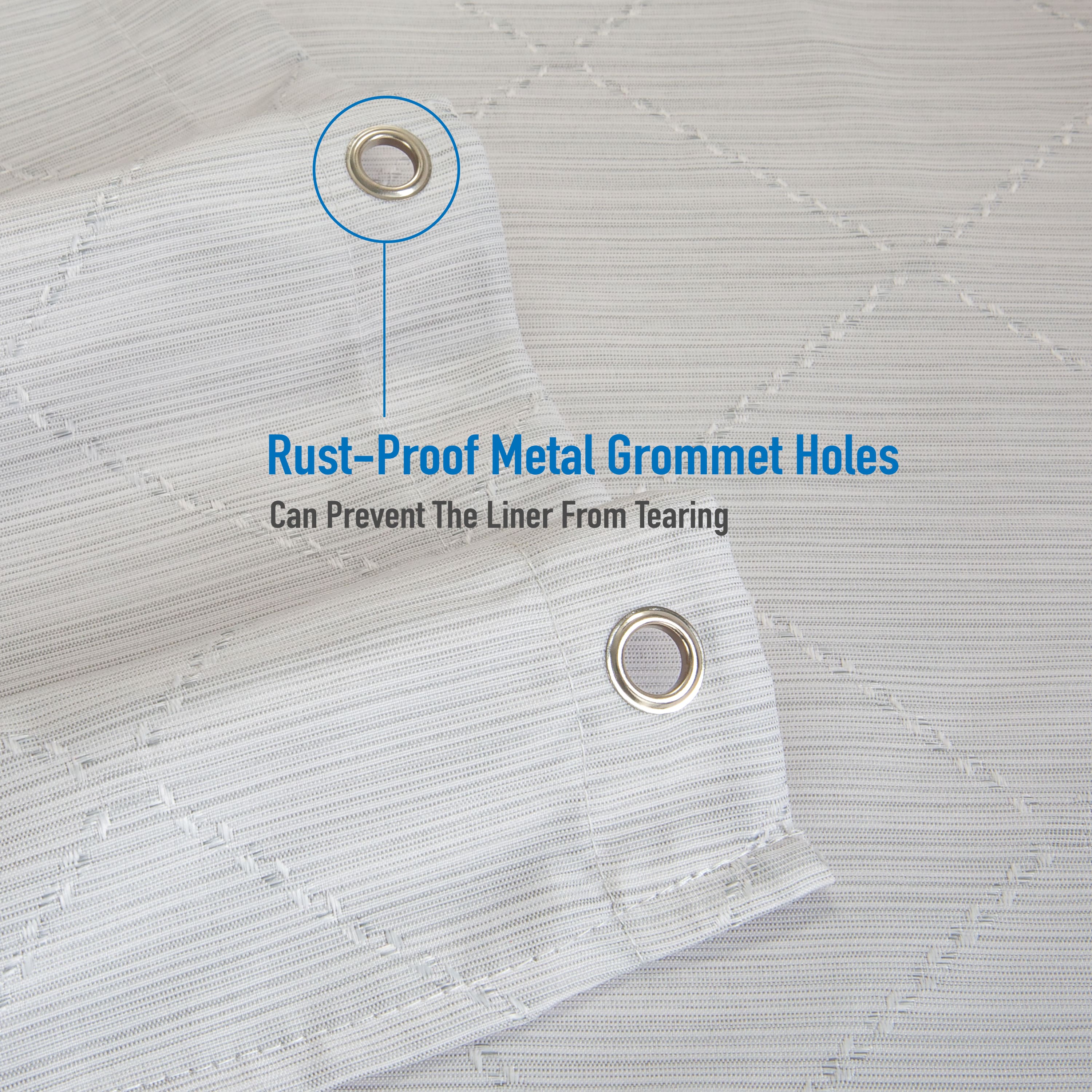 Elle Décor Gray Jacquard Weave Diamond Design Shower Curtain