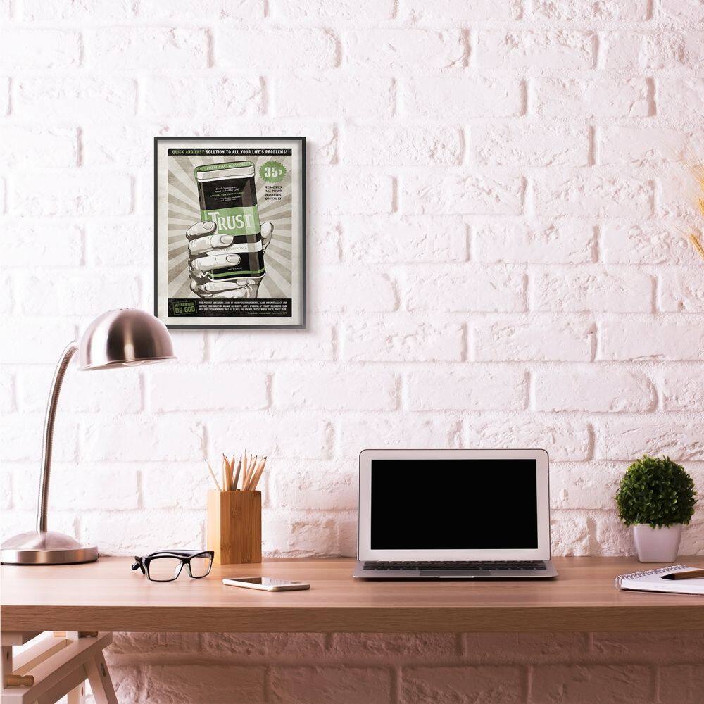 Stupell Industries Extra Strong Trust Wall Art in Black Frame