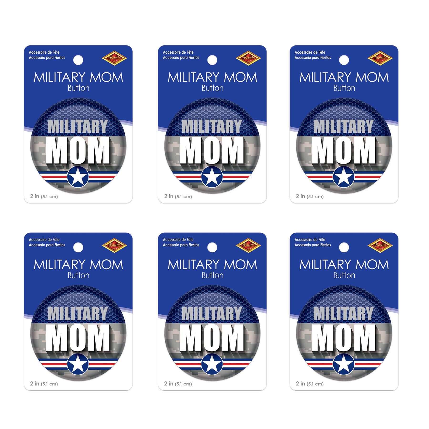Beistle 2" Camouflage Military Mom Buttons, 6ct.
