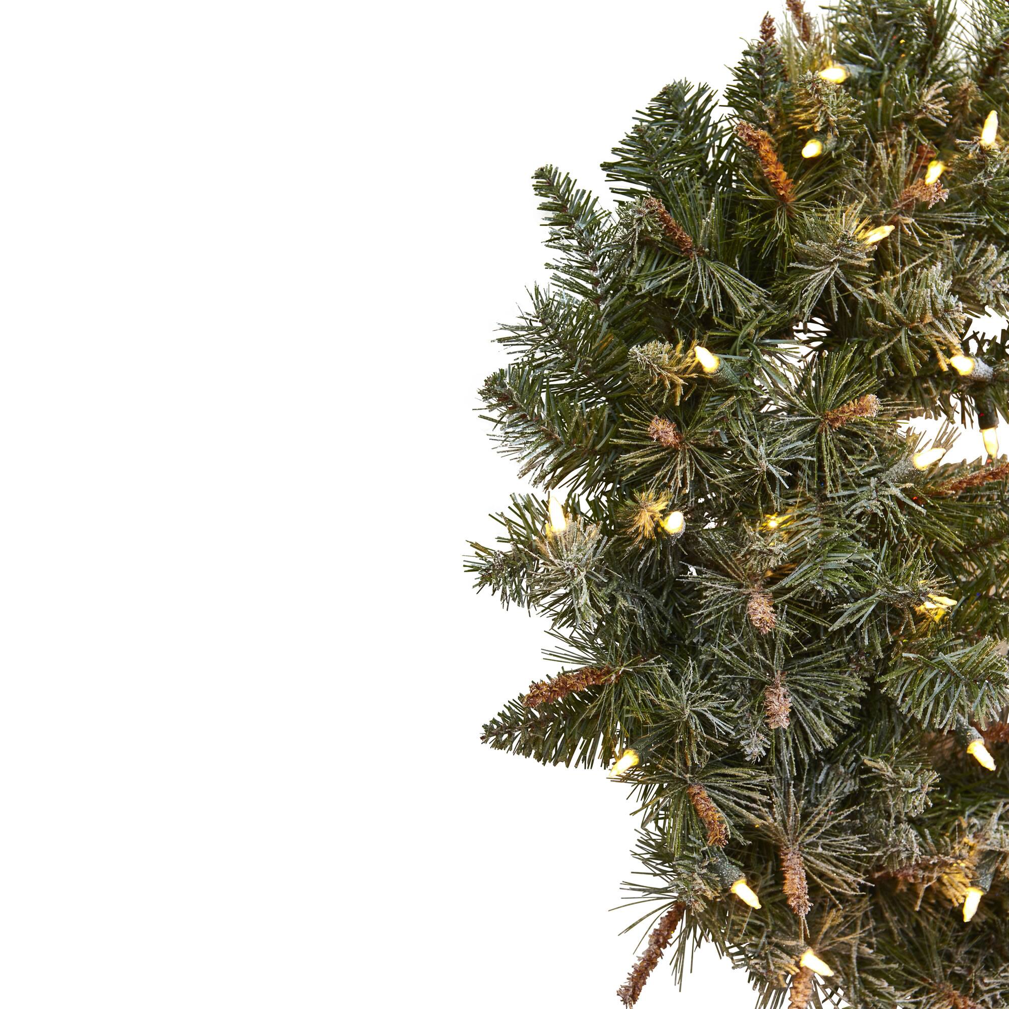 2.5ft. Pre-Lit Frosted Pine Wreath