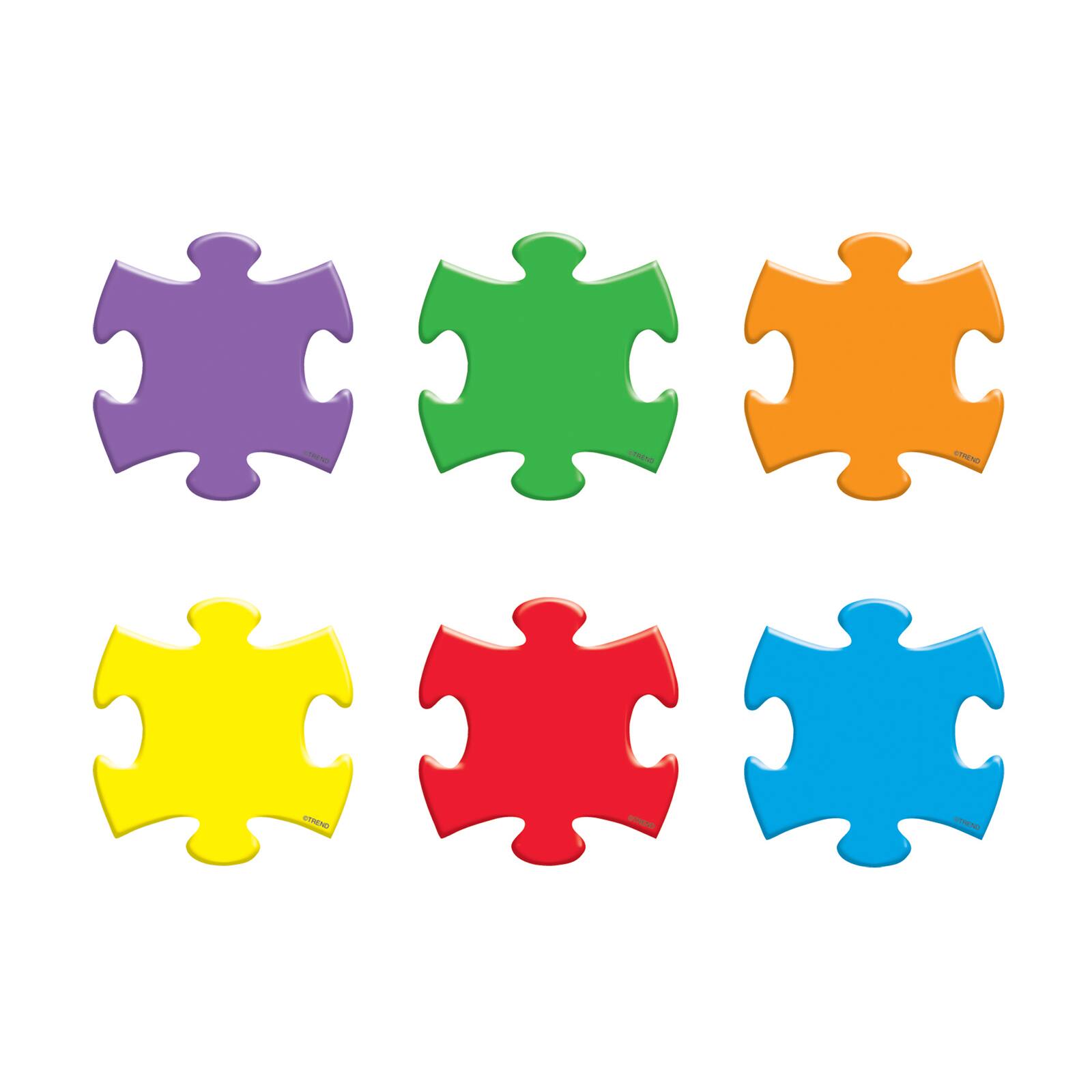 Trend Puzzle Pieces Mini Accents Variety Pack, 6 Packs of 36