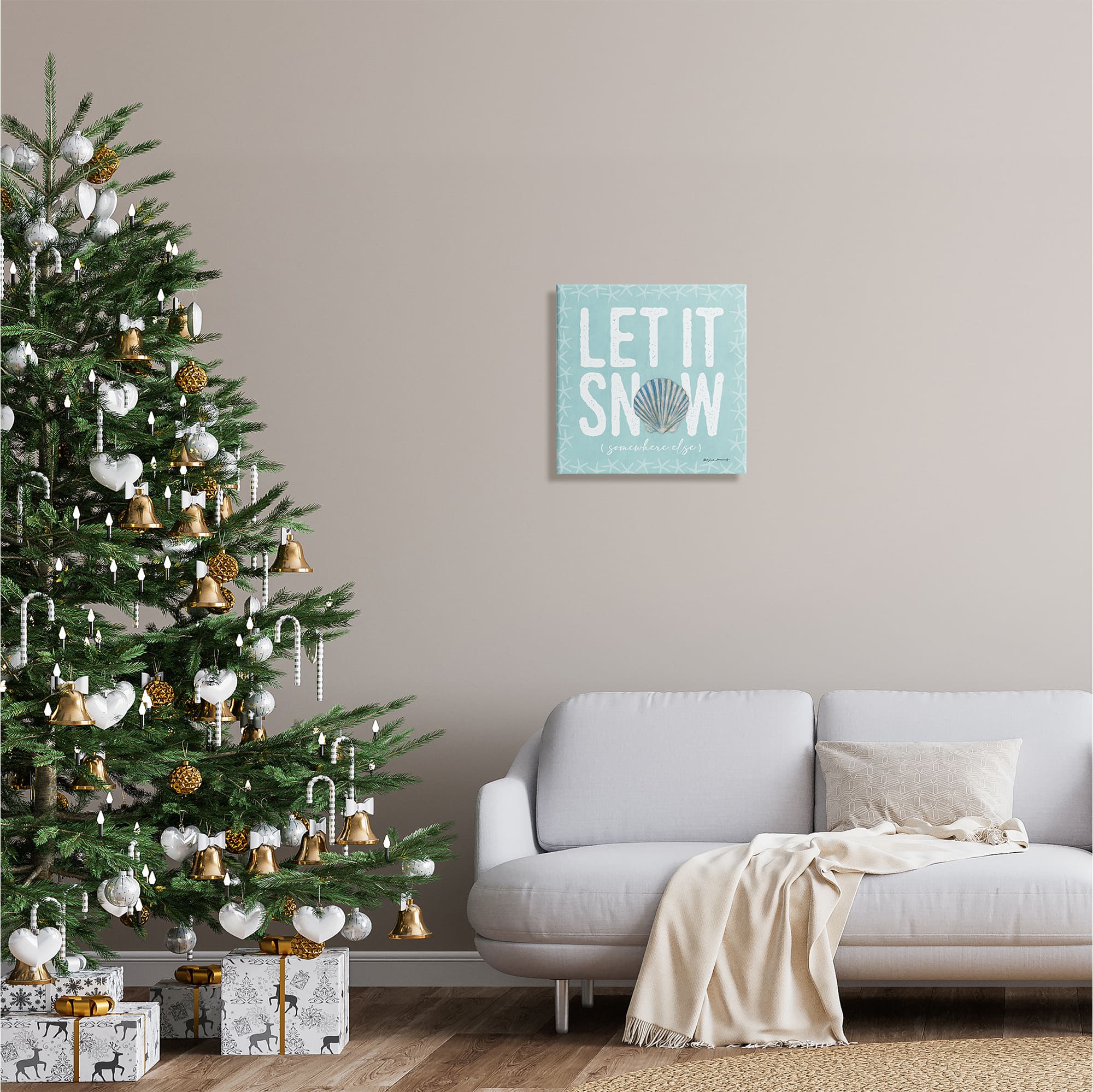 Stupell Industries Let It Snow Somewhere Else Holiday Canvas Wall Art