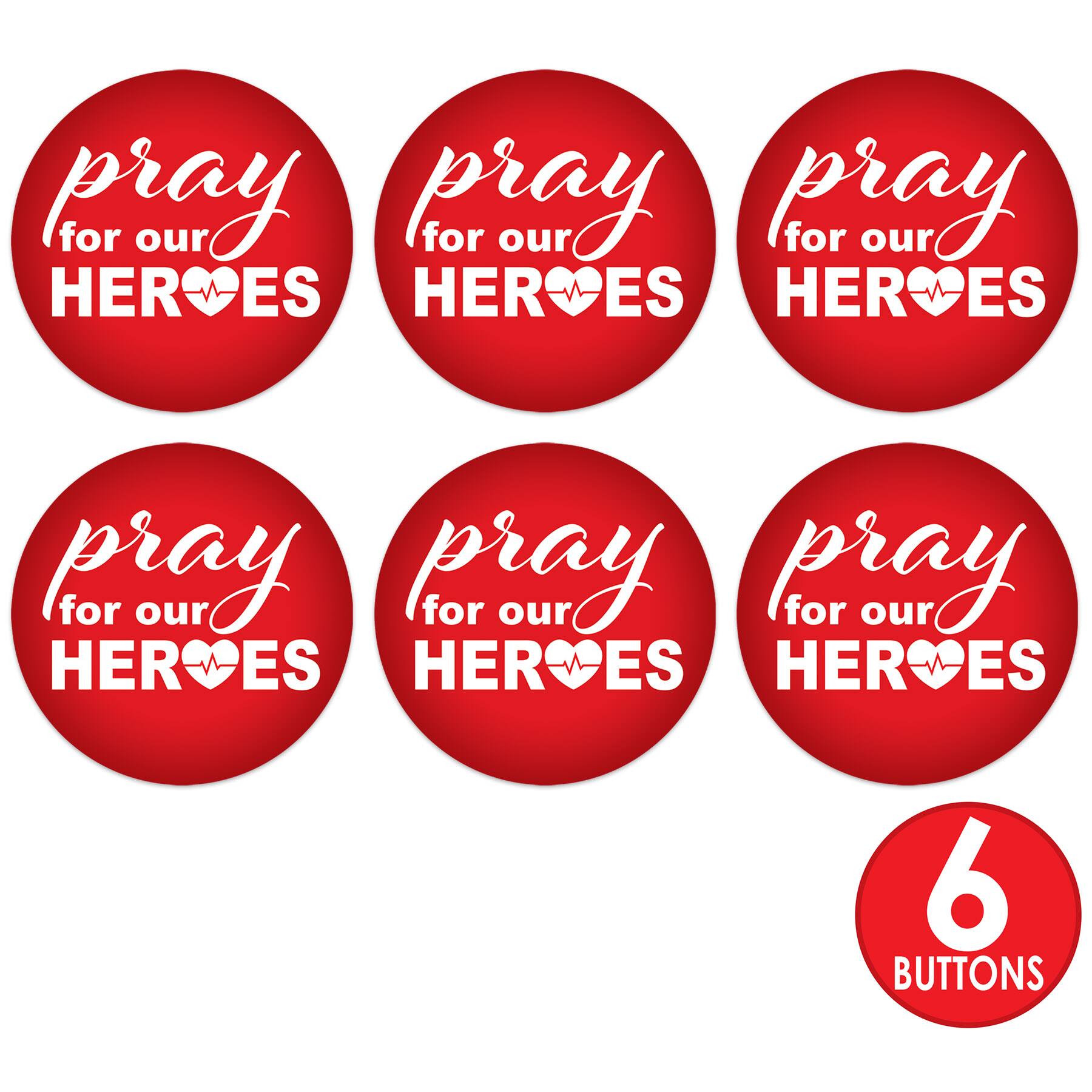 Beistle 2" Pray For Our Heroes Buttons, 6ct.
