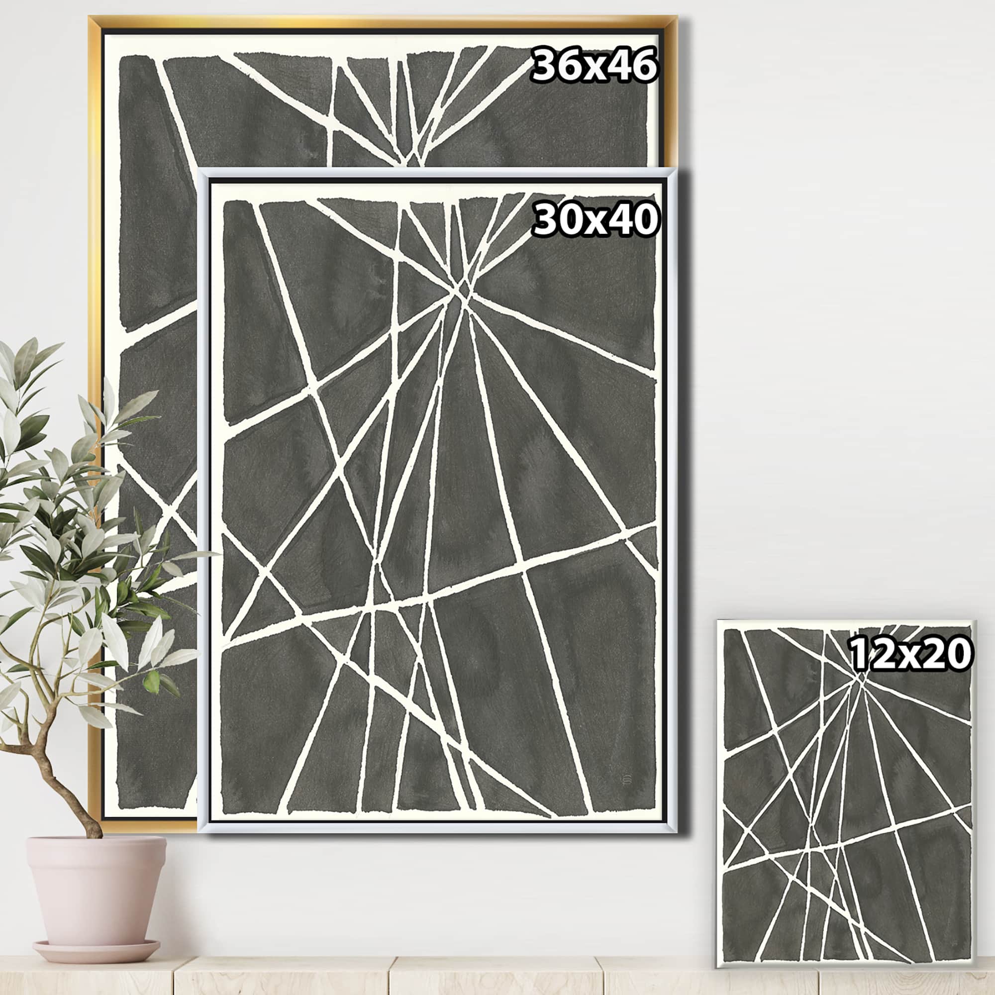 Designart - Minimalist Graphics II - Transitional Canvas in Gold Frame