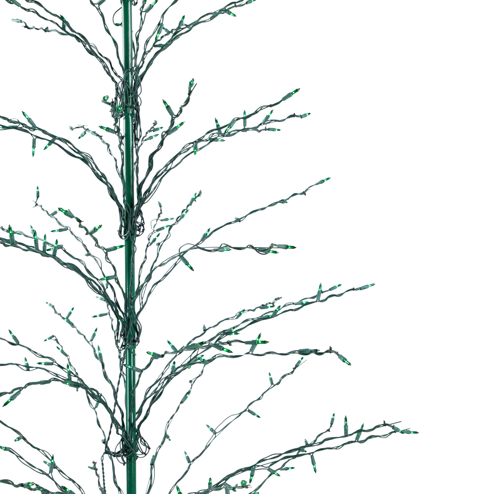 9ft. Pre-Lit Cascade Twig Artificial Christmas Tree, Green Lights