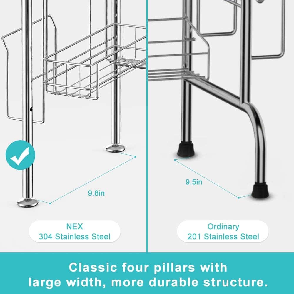 Silver Stainless Steel Adjustable Dish Racks