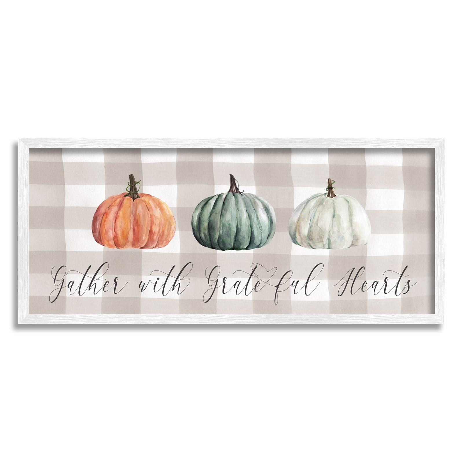 Stupell Industries Tartan Gather Fall Phrase Framed Giclee Art