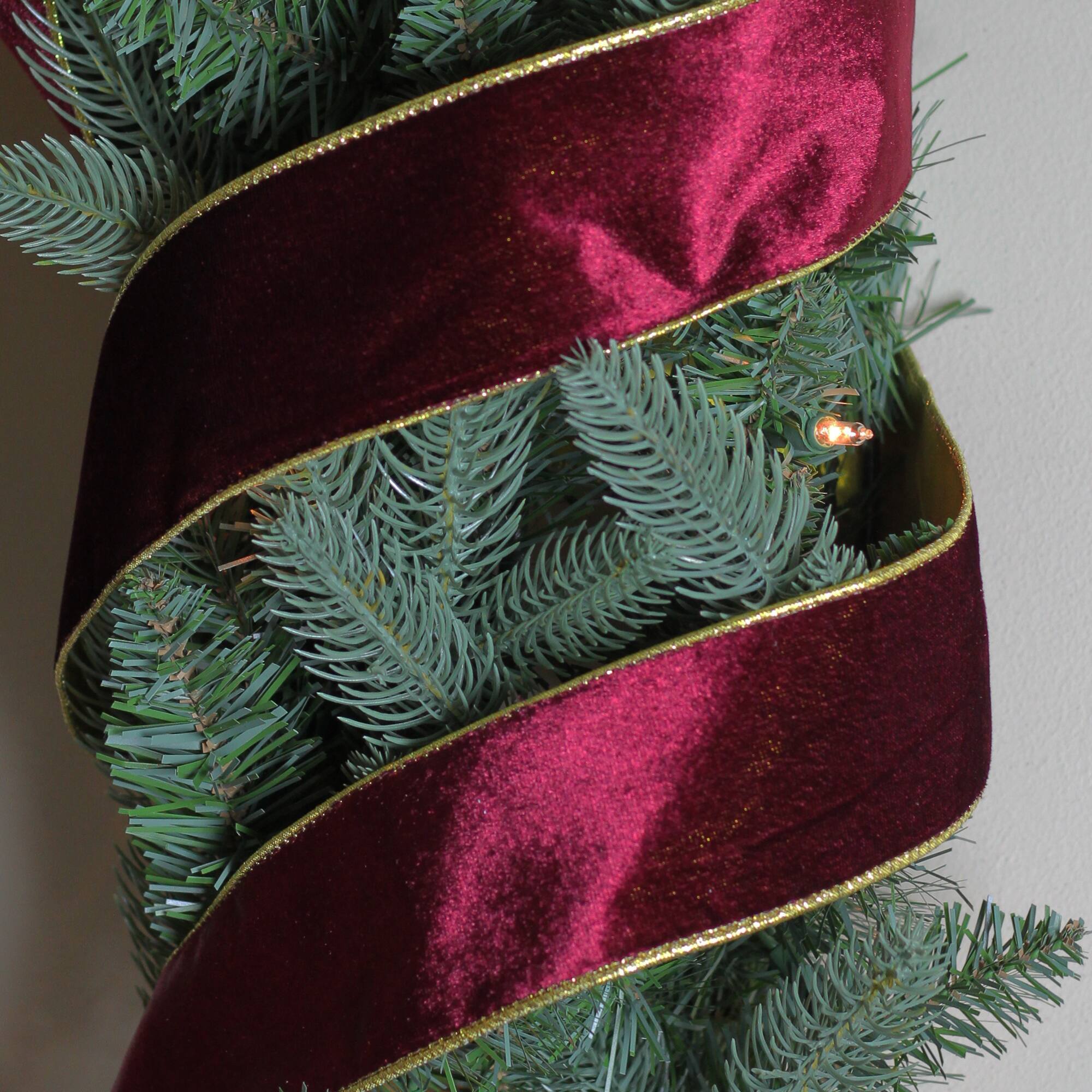 2.5" x 10yd. Red & Gold Wired Christmas Craft Ribbon Spools, 12ct.