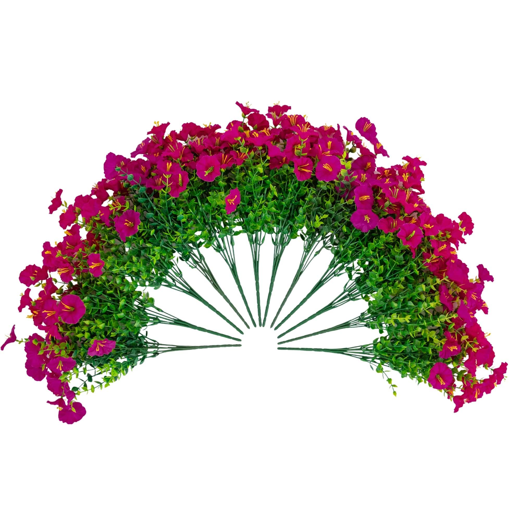 14" UV Resistant Artificial Morning Glory Bushes, 12ct.