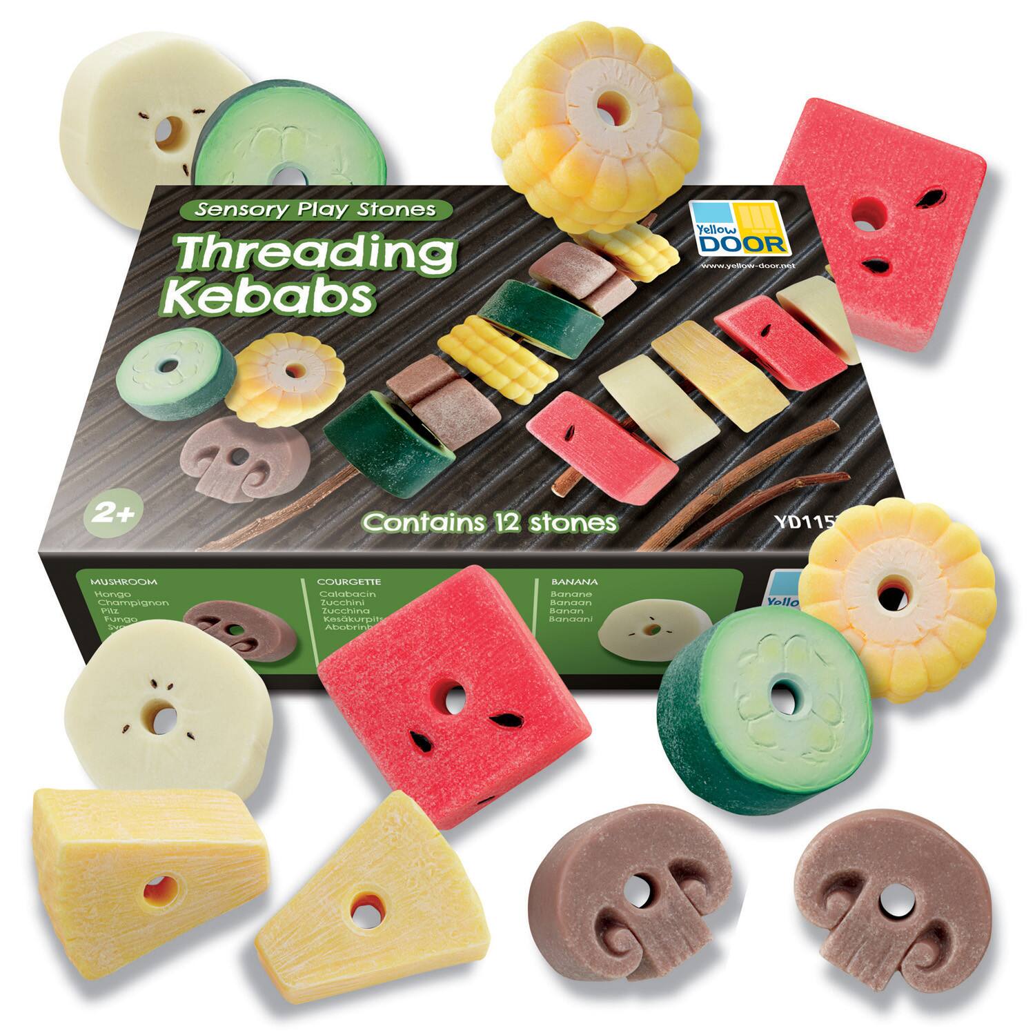 Yellow Door Threading Kebabs Sensory Play Stones Set