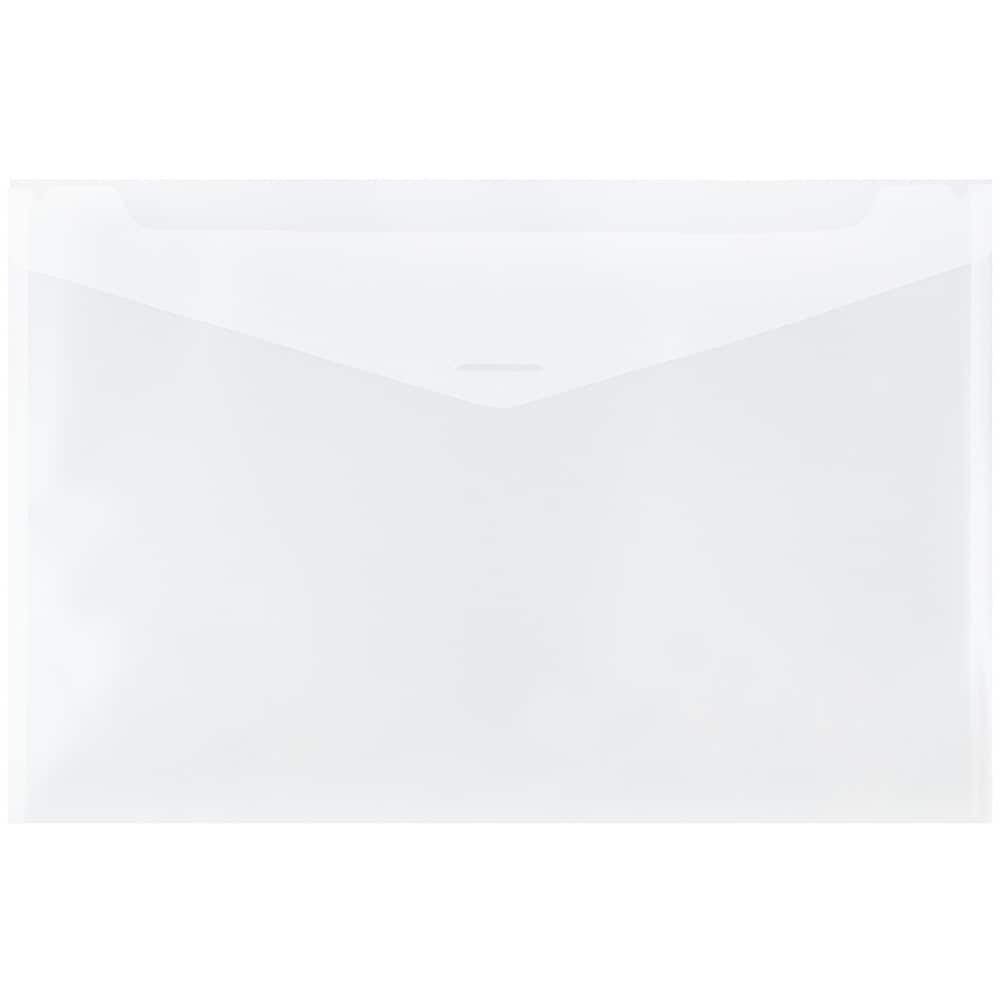 JAM Paper 12" x 18" Clear Plastic Tuck Flap Closure Envelopes, 12ct.
