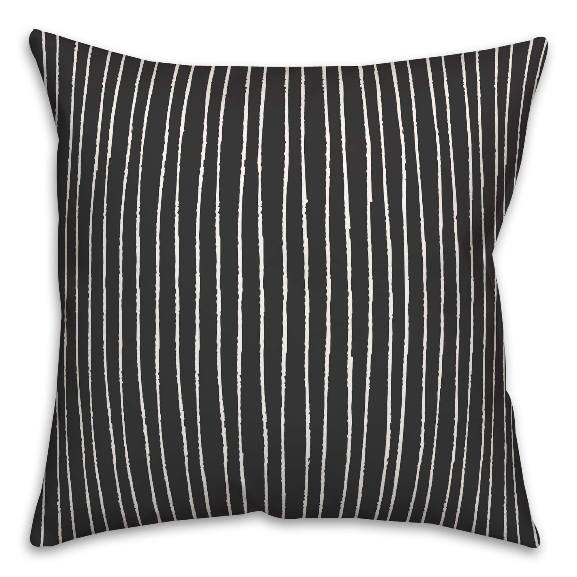 Black White Lines 18" x 18" Throw Pillow