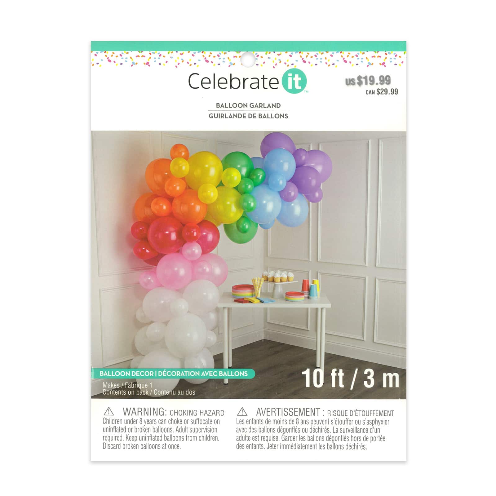 6 Pack: 10ft. Rainbow Balloon Garland by Celebrate It™