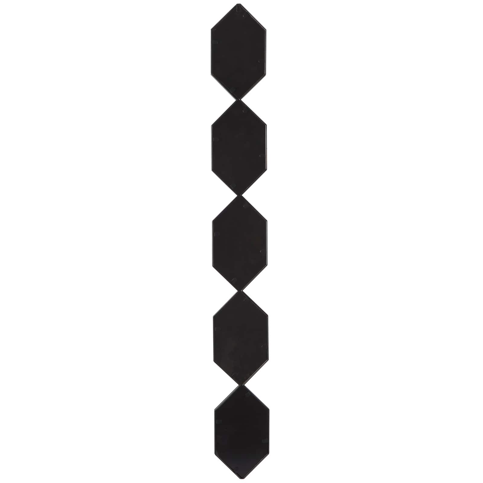 Black Metal Slim Stacked Chain 5 Layer Wall Mirror with Trellis Pattern 7" x 1" x 59"