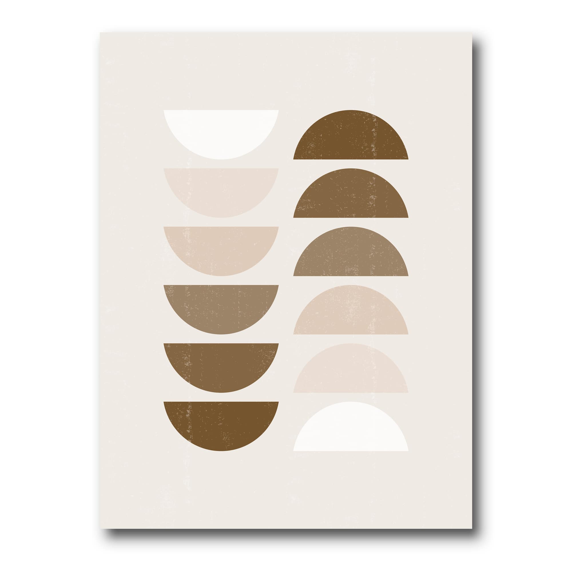 Designart - Abstract Sun & Moon Geometrics In Terracotta II - Modern Canvas Wall Art Print