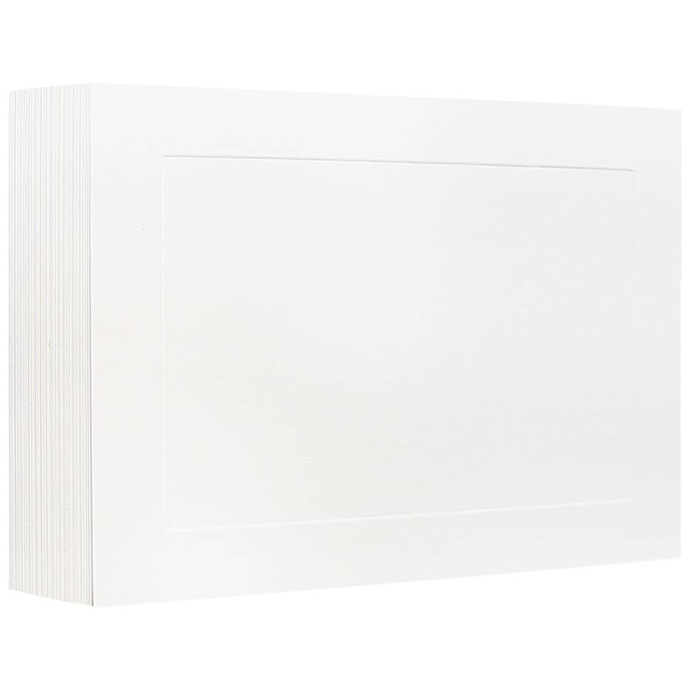 JAM Paper 5" x 6" White Panel Blank Flat Note Cards