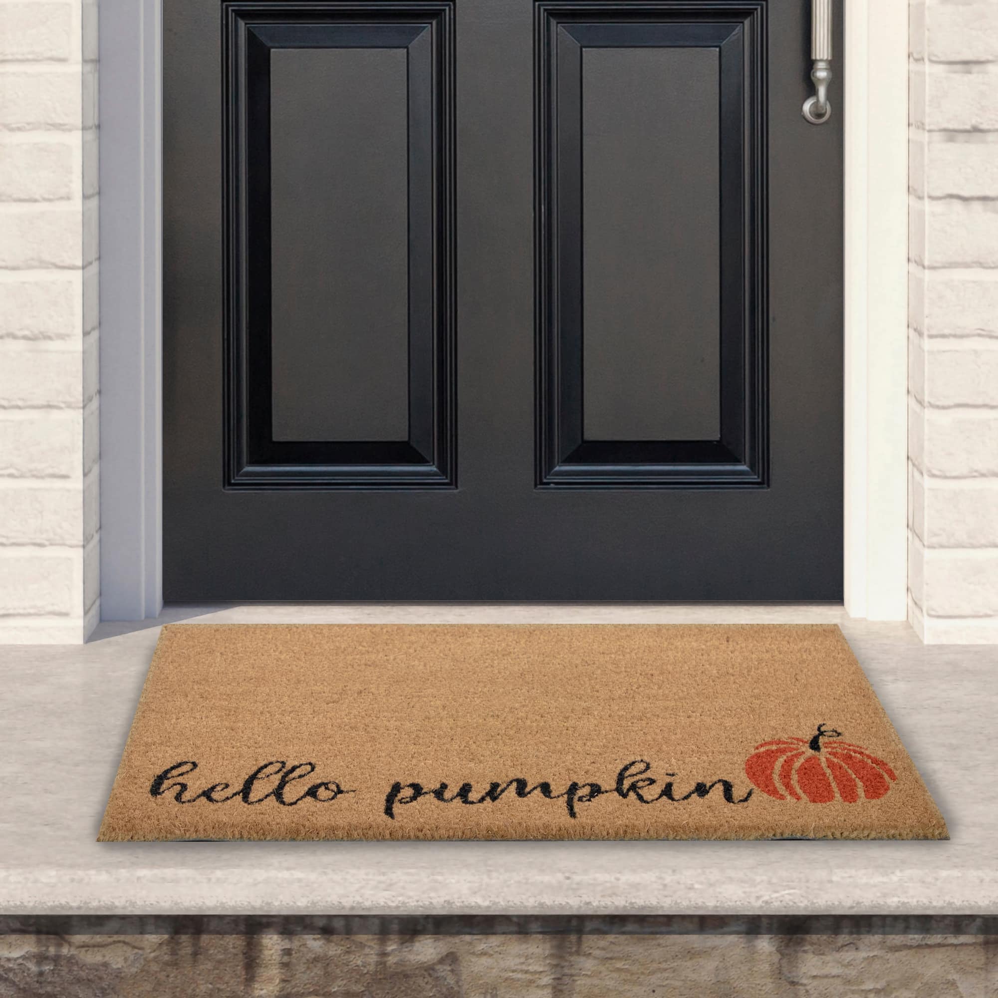 Natural Coir Hello Pumpkin Fall Harvest Doormat