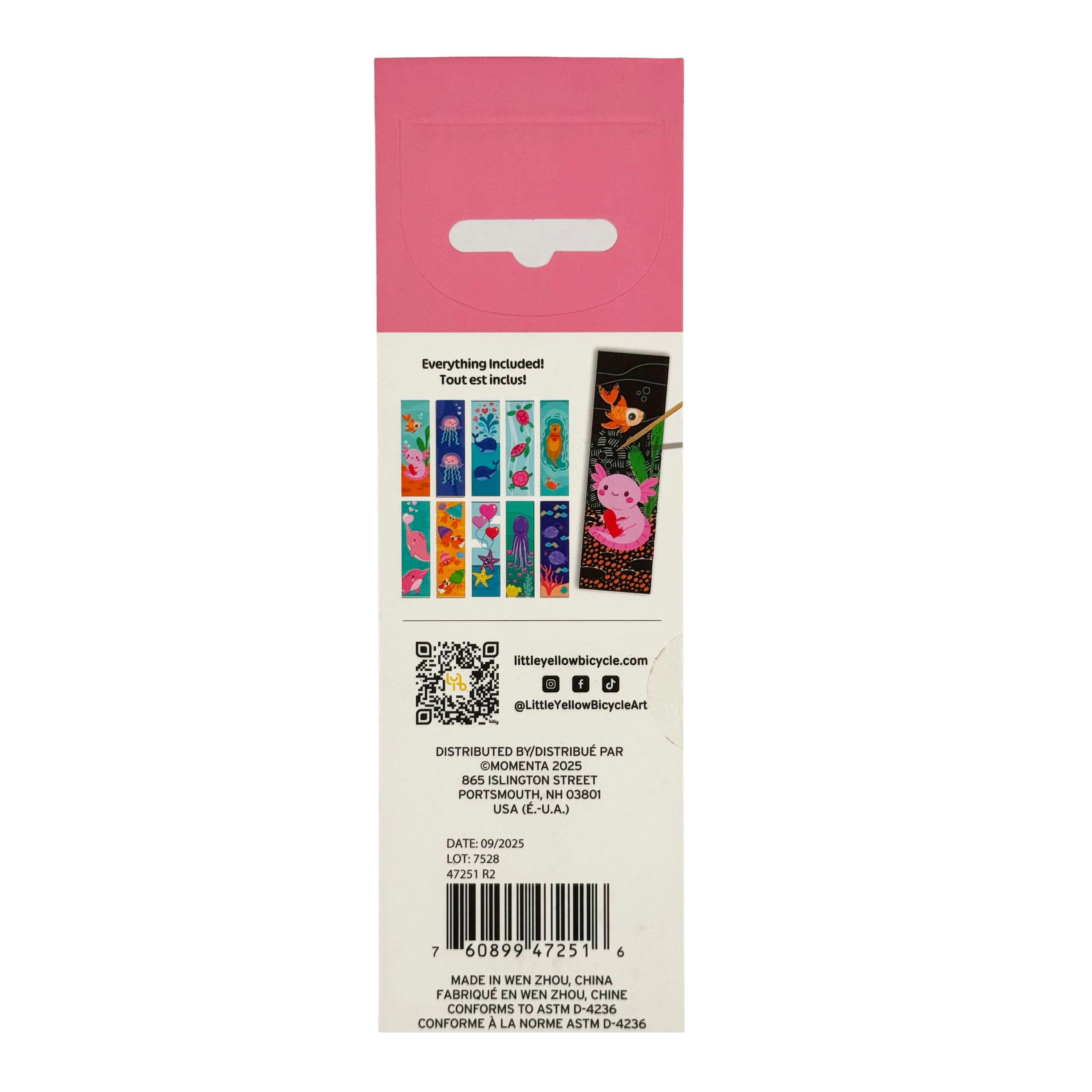 Little Yellow Bicycle® Axolotl Bookmark Scratch Art Kit
