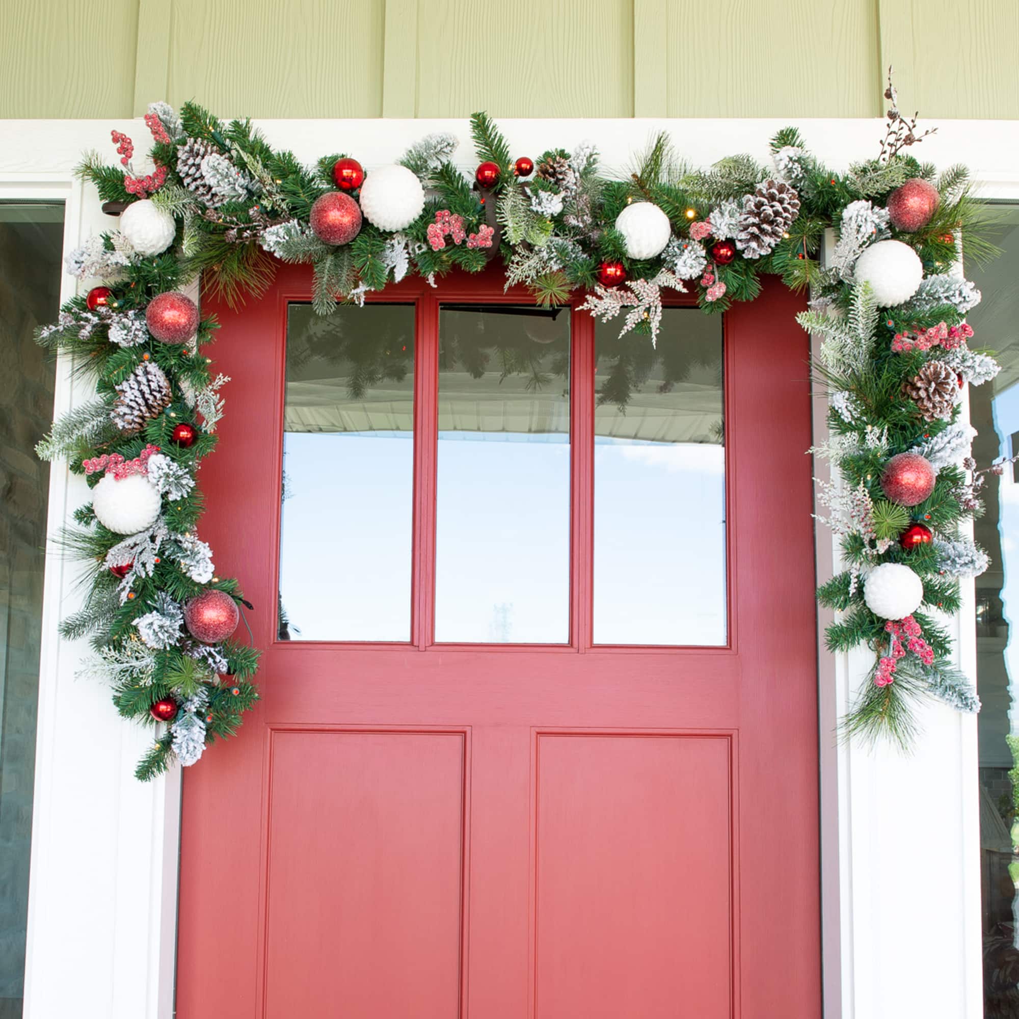 Village Lighting 9ft. Pre-Lit LED Frosted Wonderland Garland