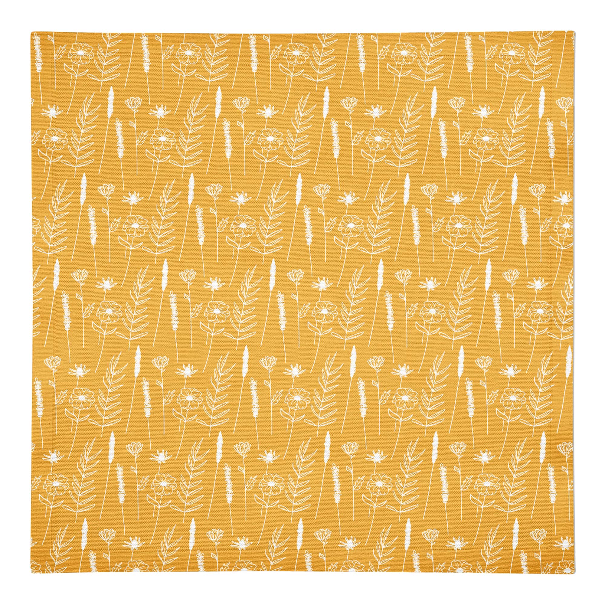 Golden Wheat Flower 10" x 10" Cotton Twill Napkin