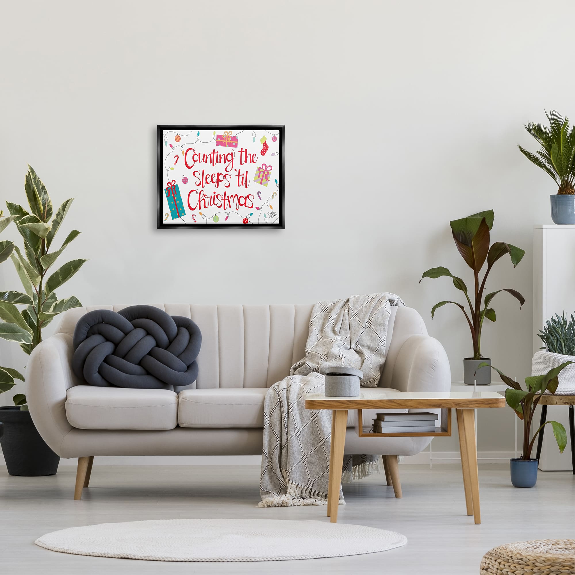Stupell Industries Counting The Sleeps 'Til Christmas Framed Floater Canvas Wall Art