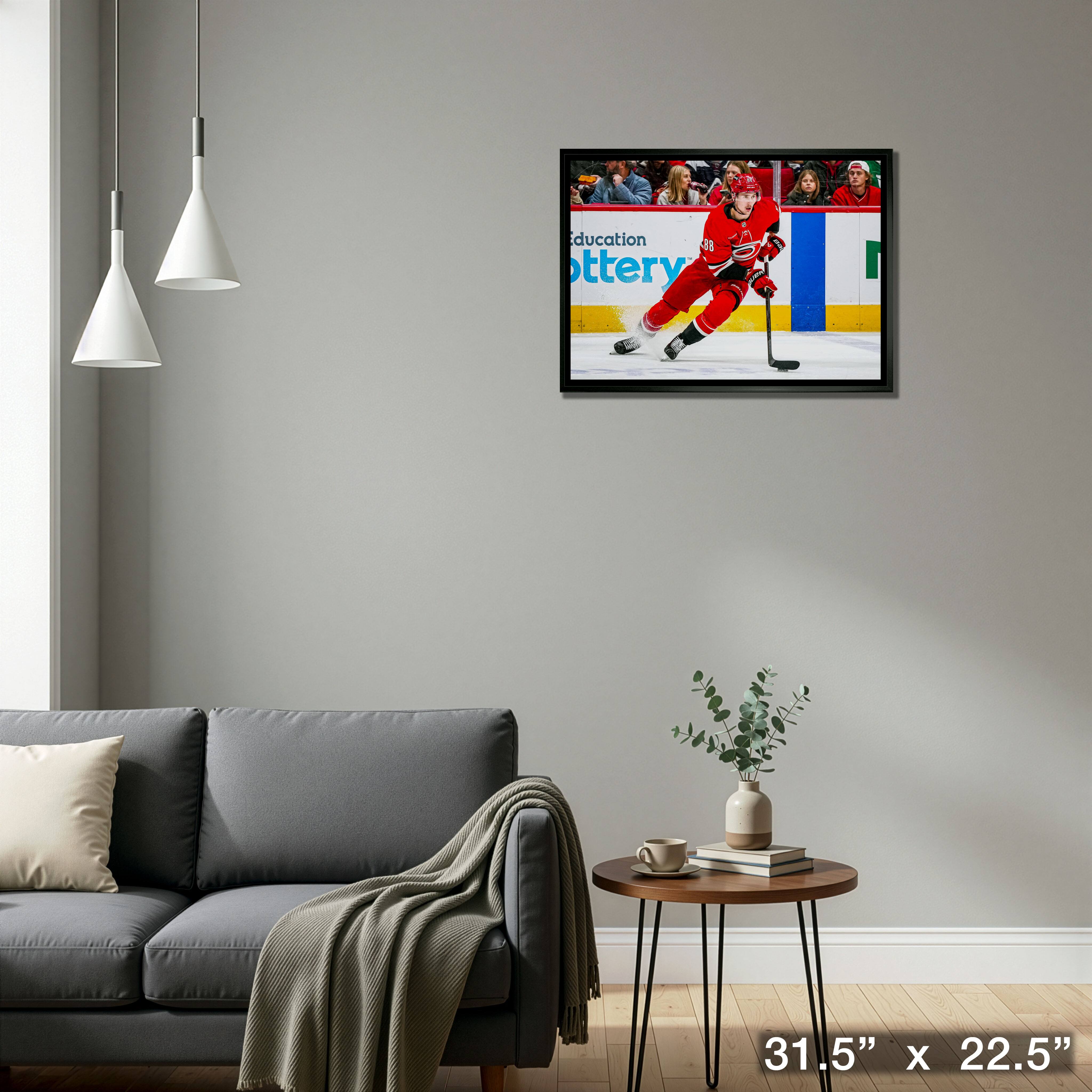 Martin Necas 20" x 29" Framed Canvas | Carolina Hurricanes 31.5" x 22.5"