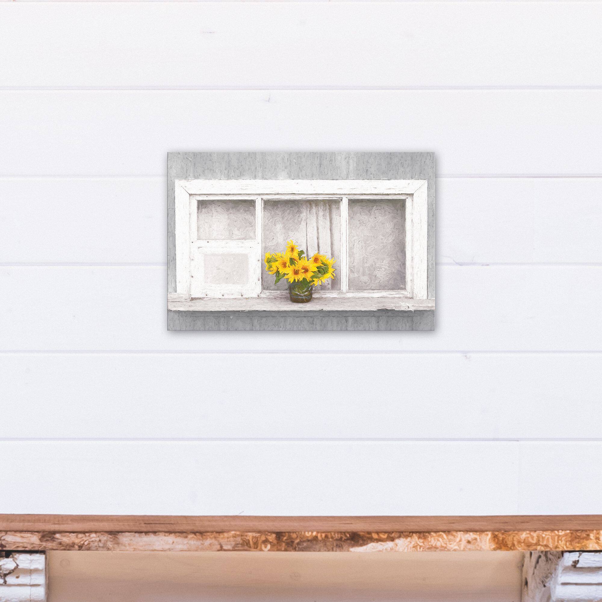 Sunflower Window 12" x 18" Canvas Wall Art