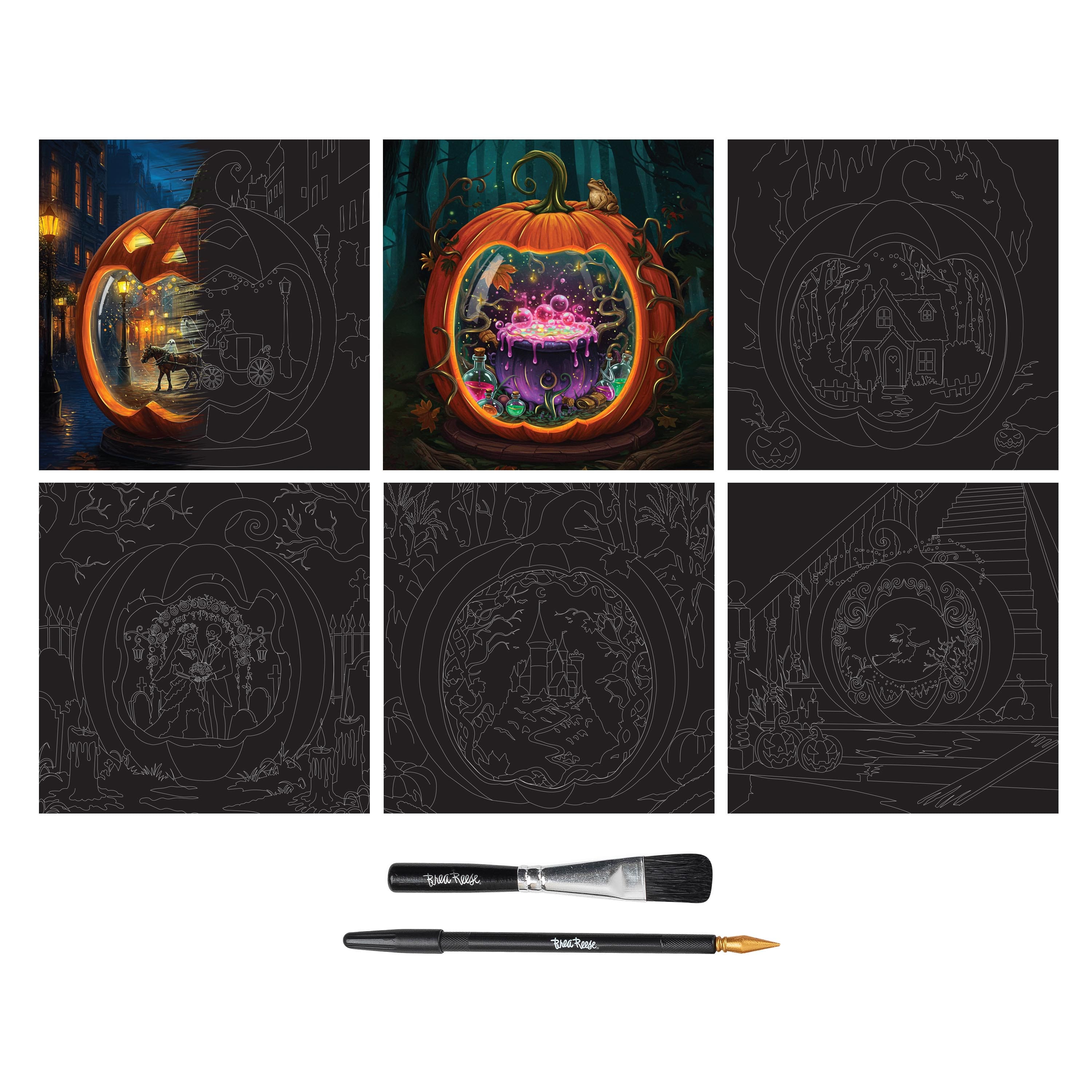Brea Reese® 12" x 12" Jack-O'-Scene Scratch Art Paper Pad