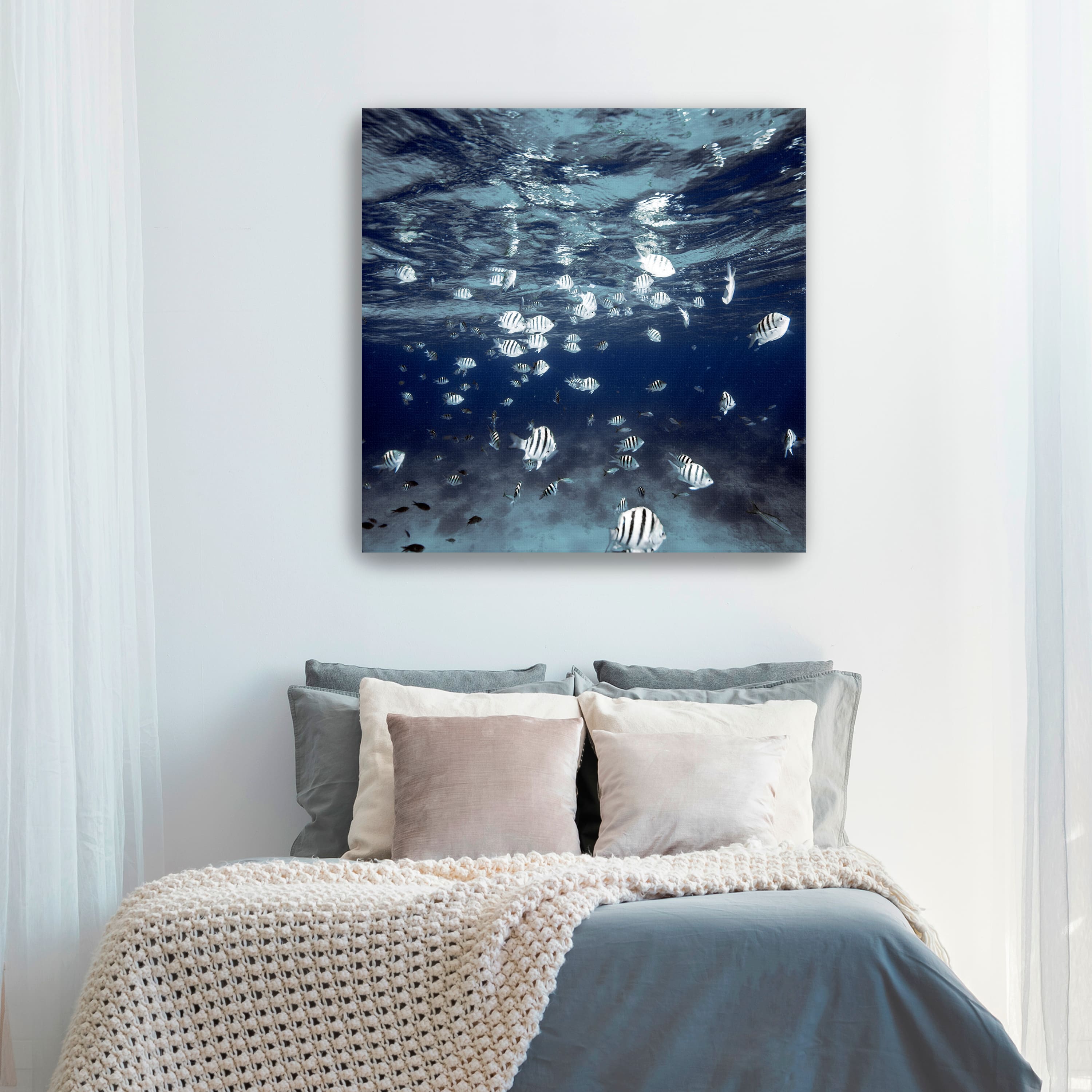 Indigo School Canvas Giclee