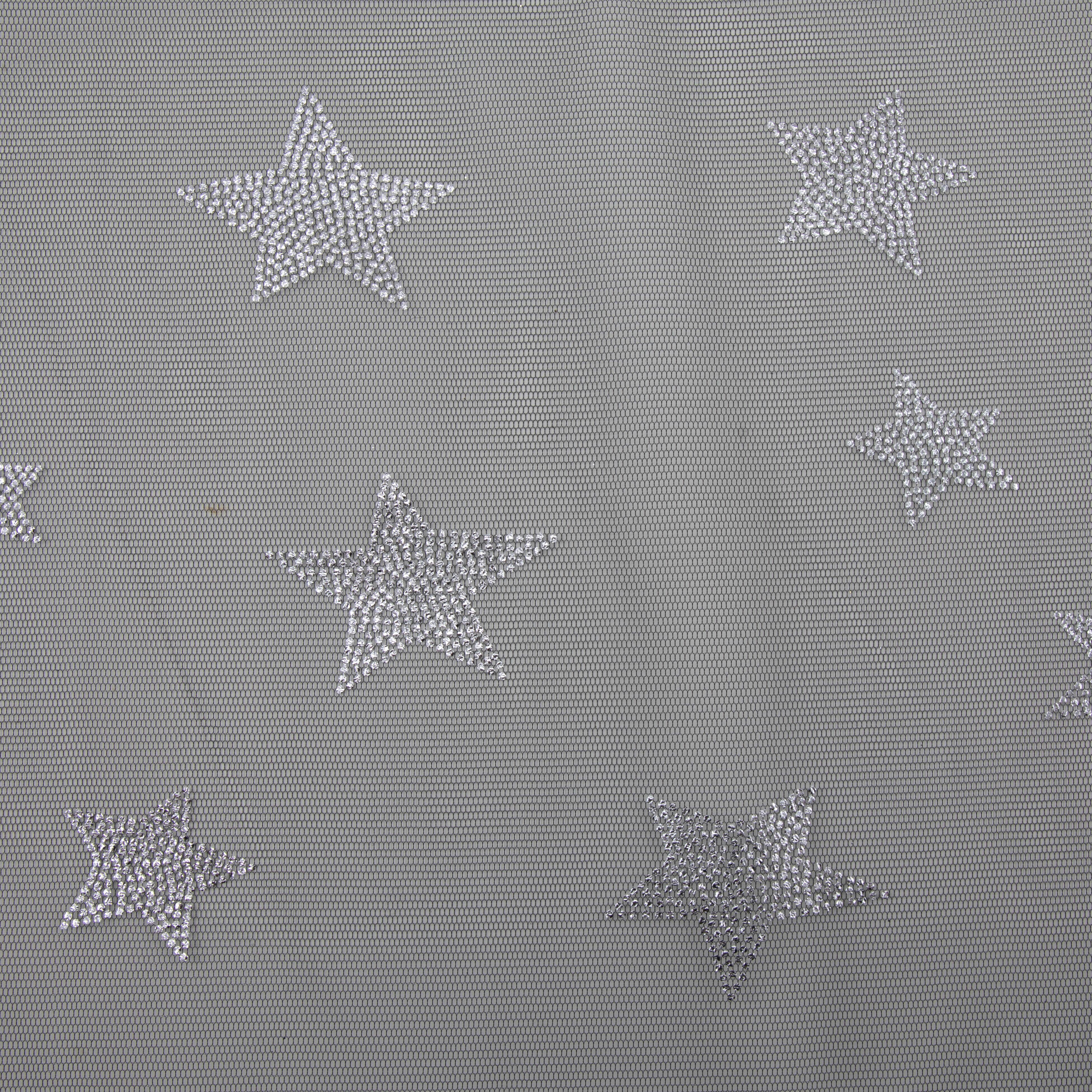 Wyla Black Stars Mesh Polyester Fabric