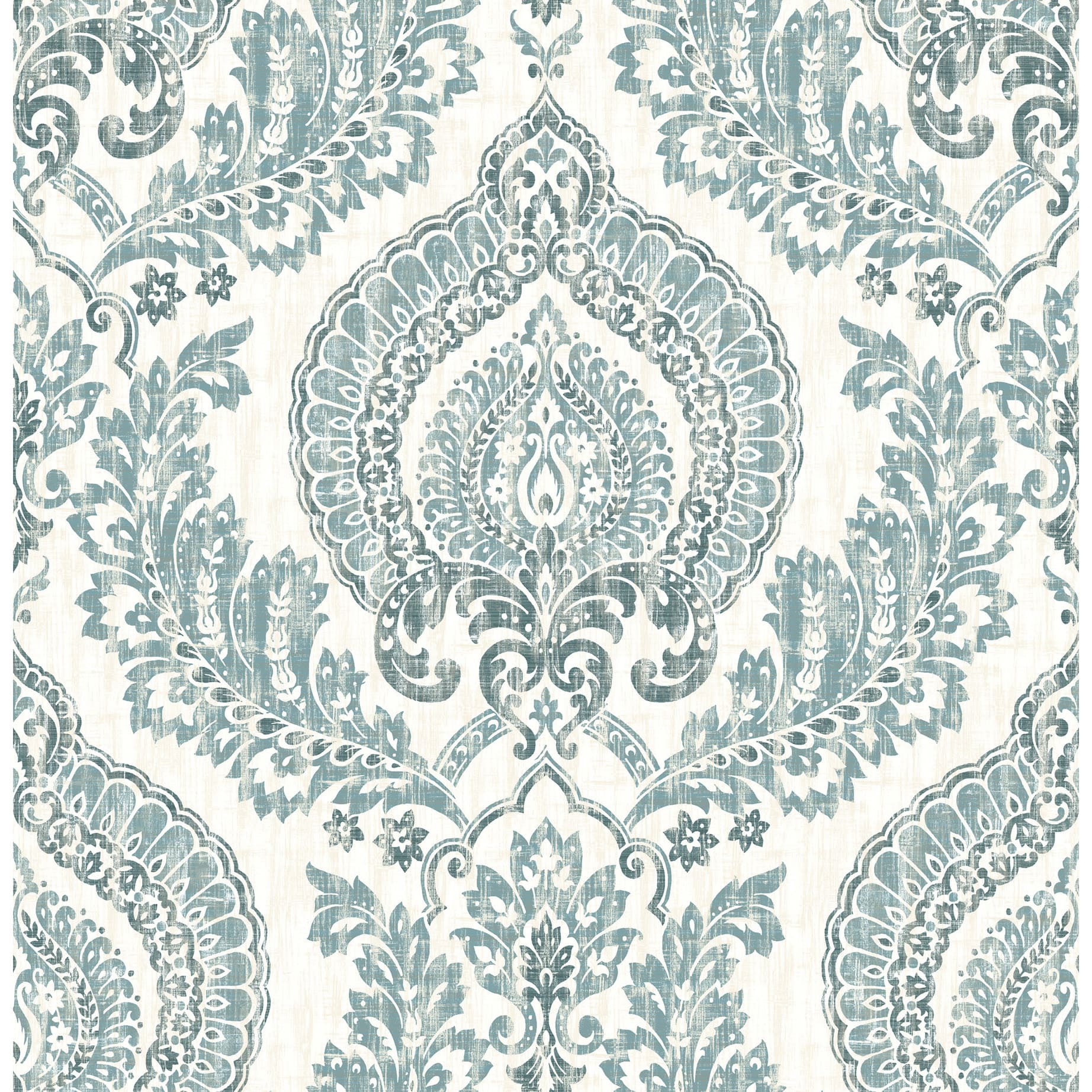 NuWallpaper Kensington Damask Blue Peel & Stick Wallpaper