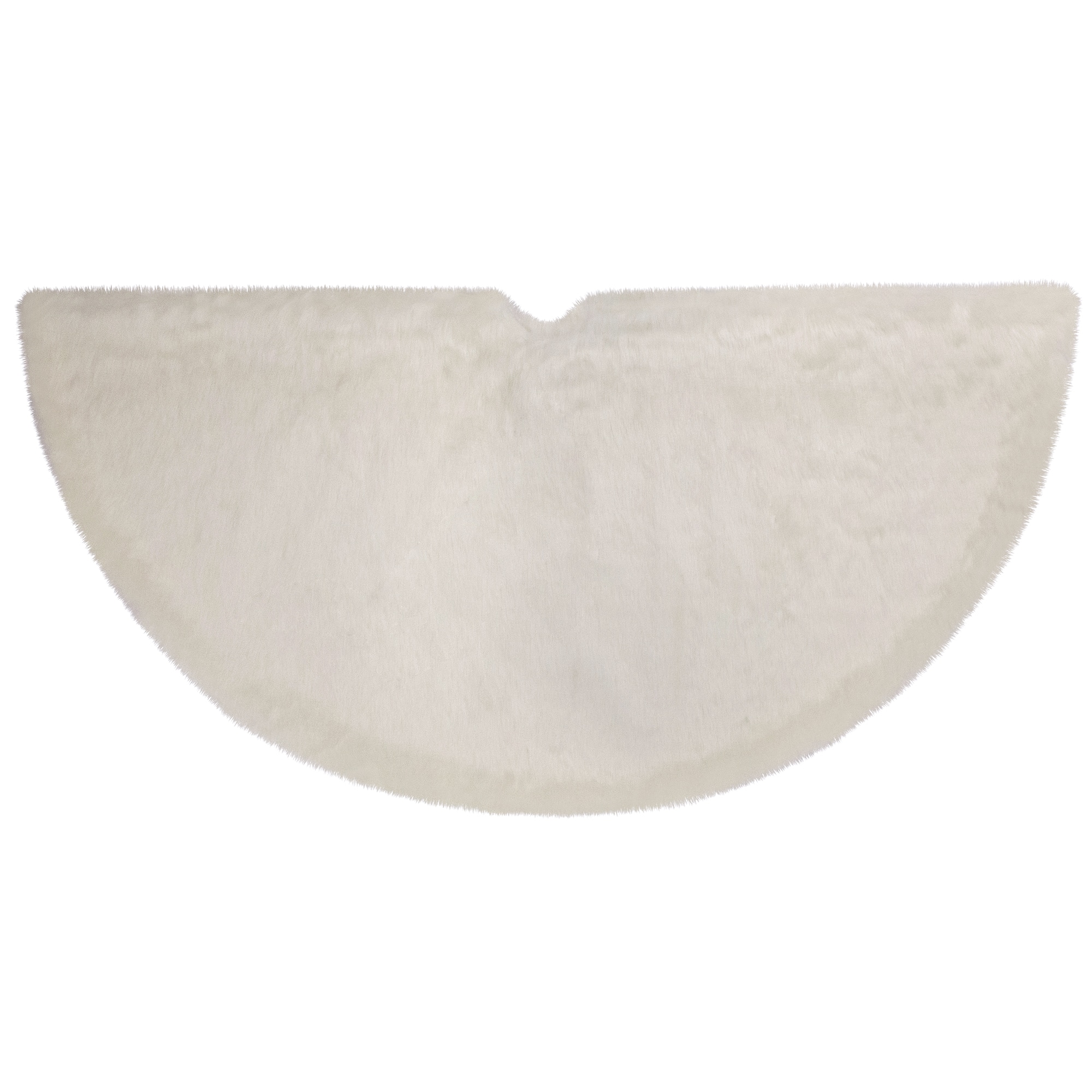 Polar Bear Faux Fur Christmas Tree Skirt - 48" - White