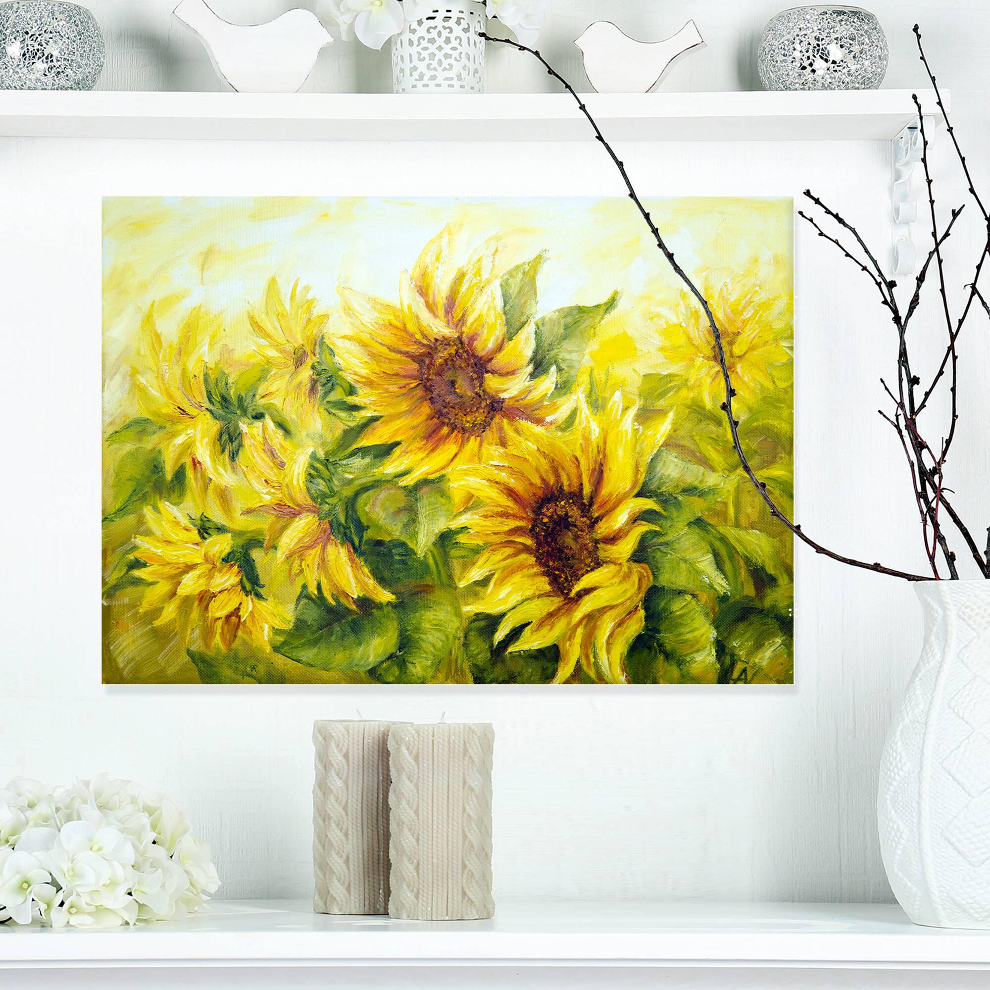 Designart - Bright Yellow Sunny Sunflowers