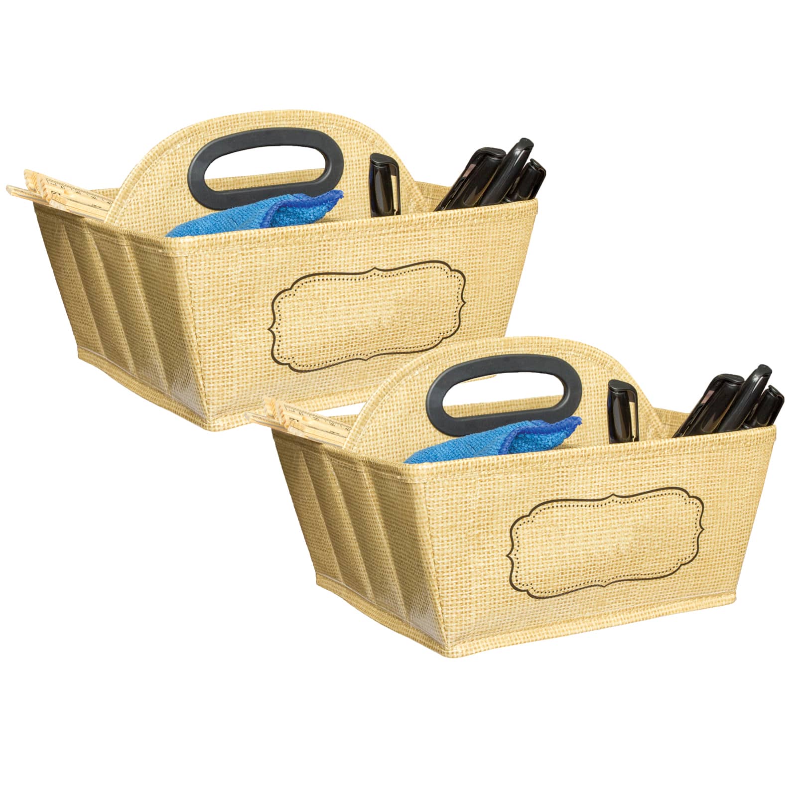 Teacher Created Resources® Burlap Design Storage Caddy, 2ct.