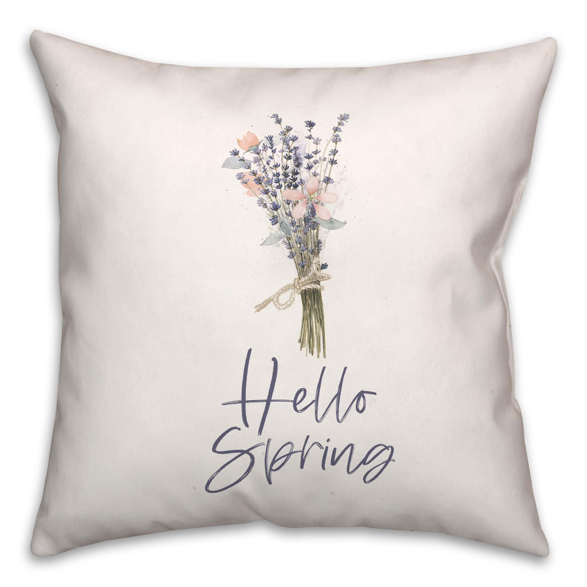 Bundle Hello Spring Flowers 18" x 18" Throw Pillow