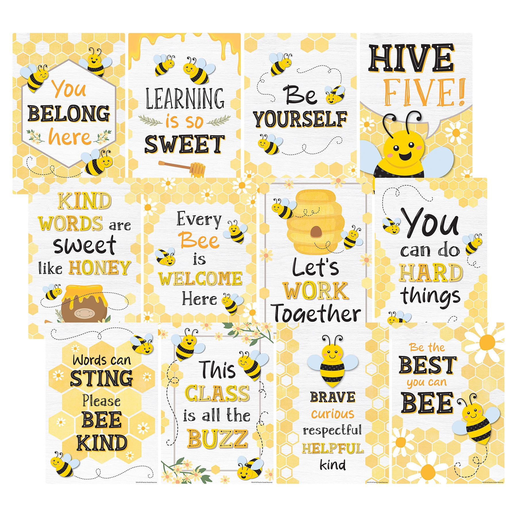 Teacher Created Resources® 11" x 16" Buzzing Bees Positive Saying Small Posters Set
