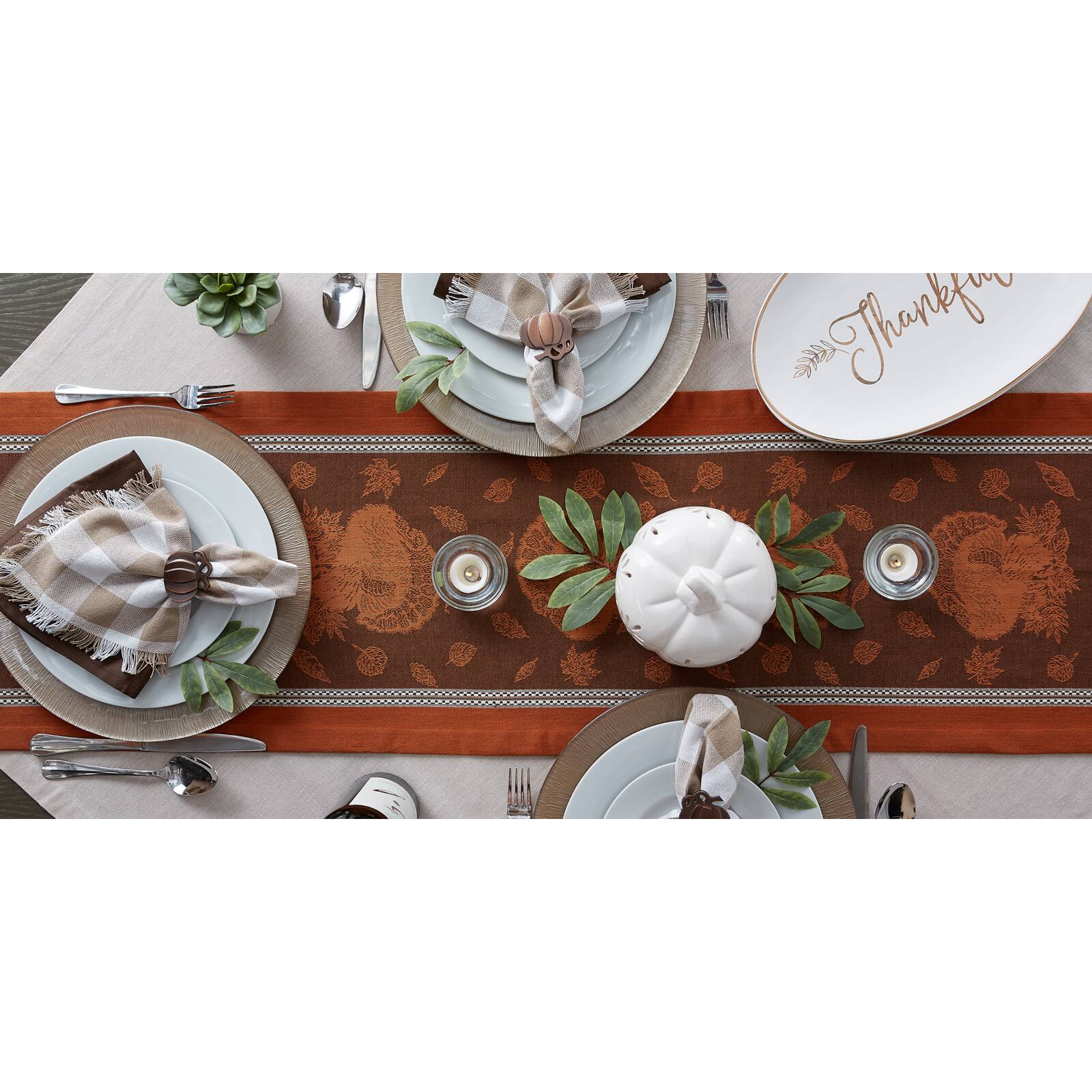 Harvest Feast Jacquard Table Runner 14" x 72"