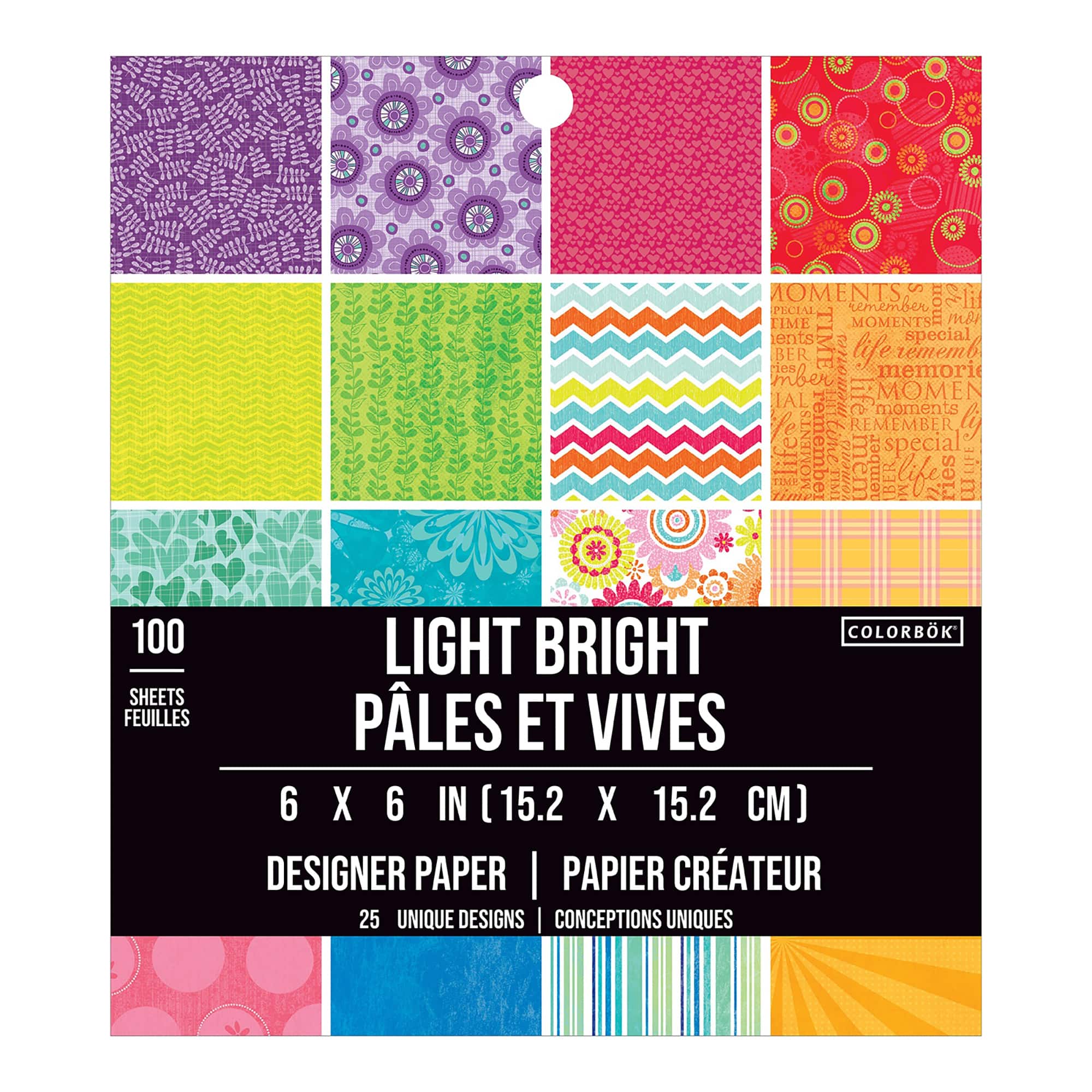Colorbok® Light Bright Designer Paper Pad, 6" x 6"