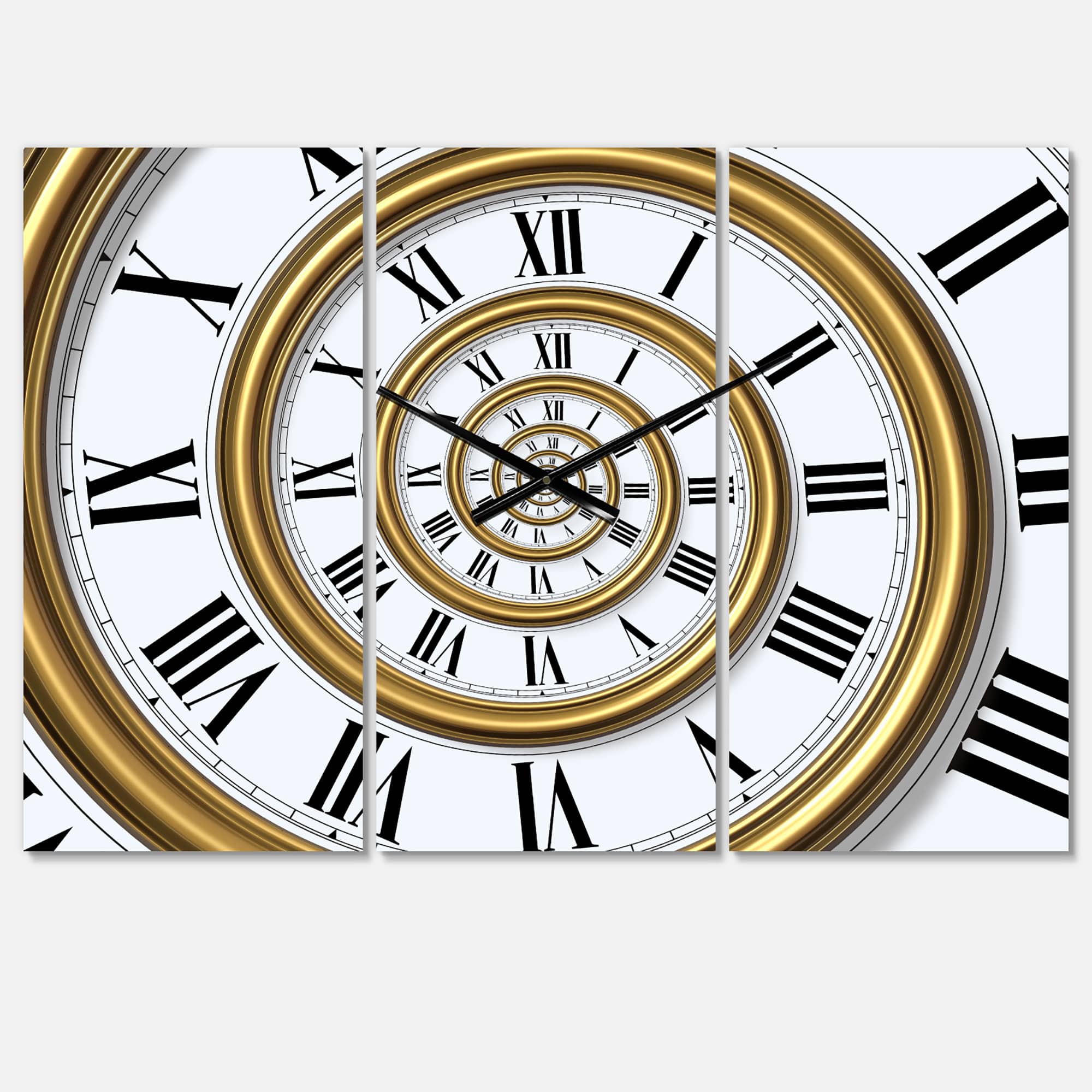 Designart 'Time Spiral In Antique Style Modern Multipanel Wall Clock